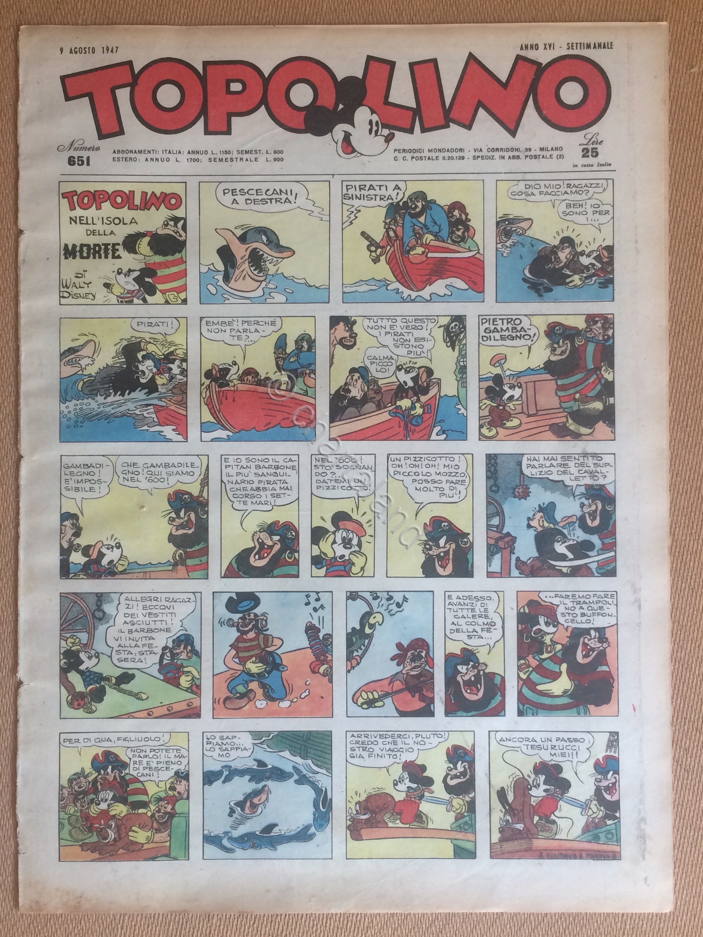 Topolino Giornale n. 651 anno 1947