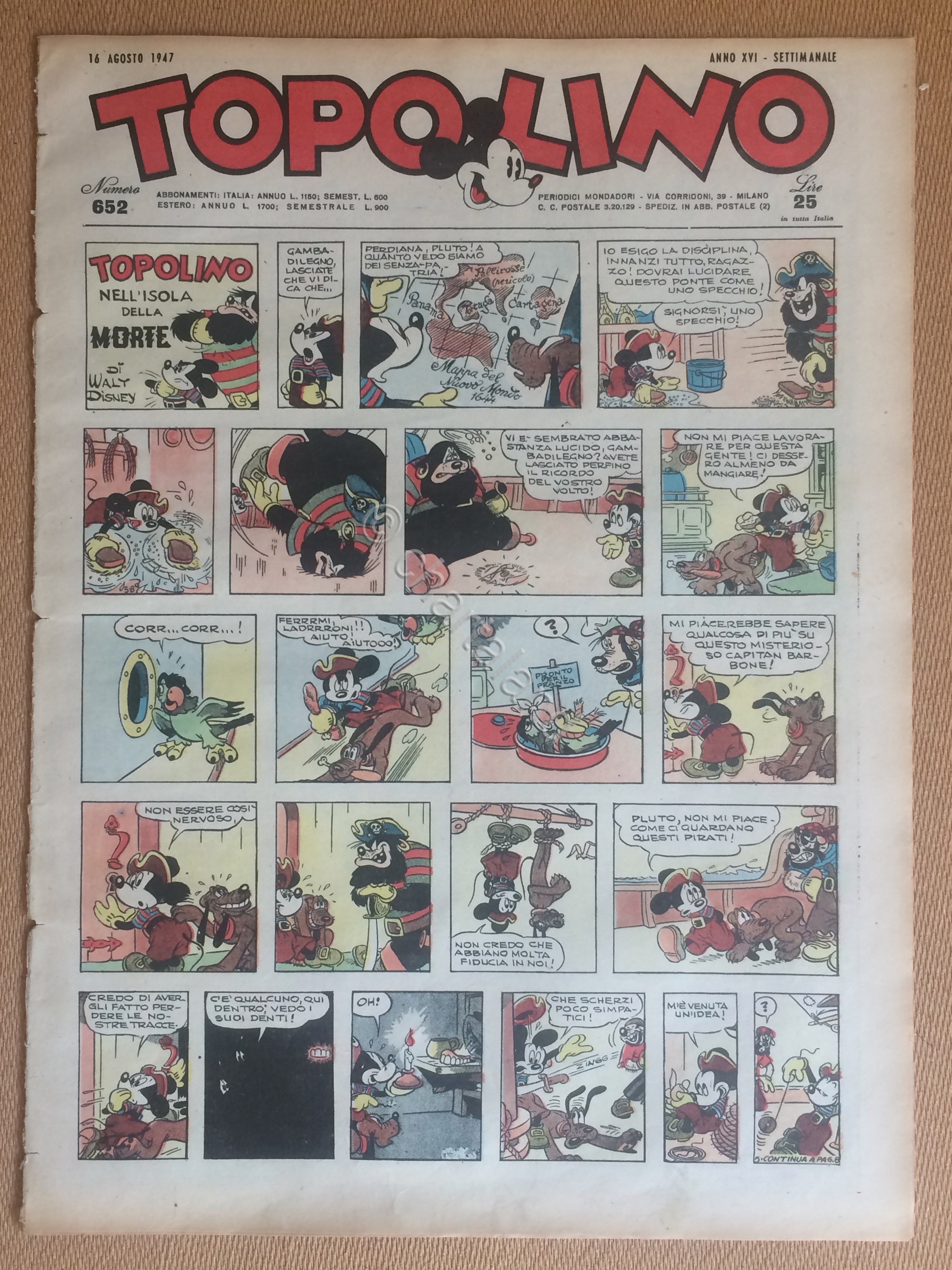 Topolino Giornale n. 652 anno 1947