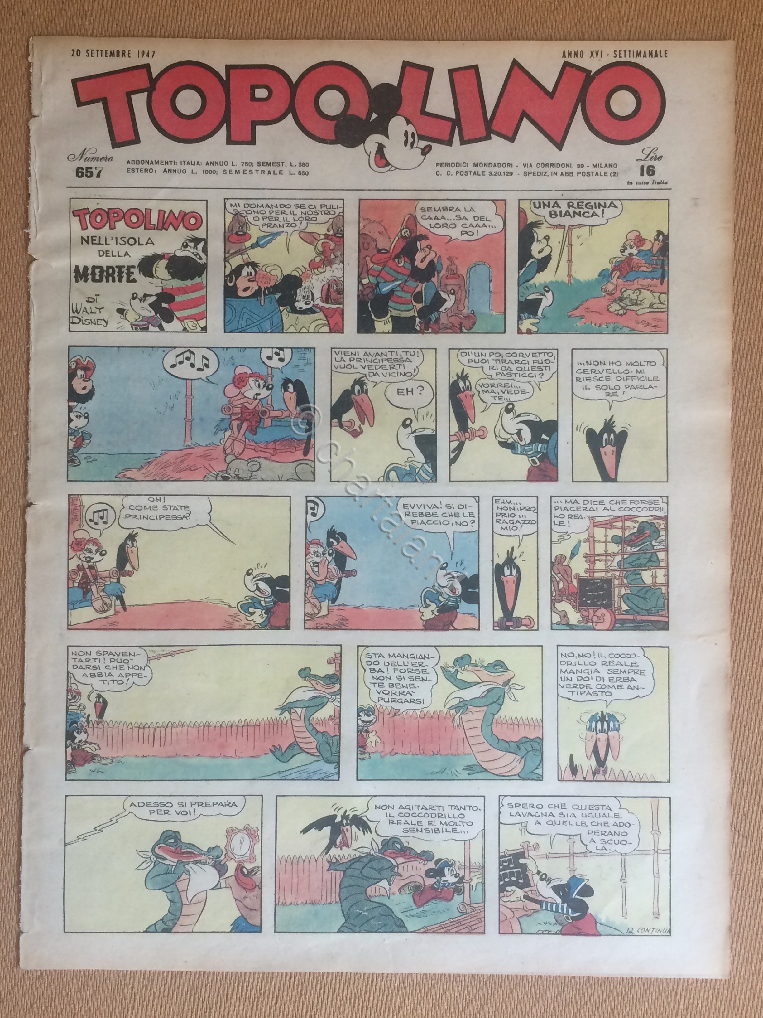Topolino Giornale n. 657 anno 1947