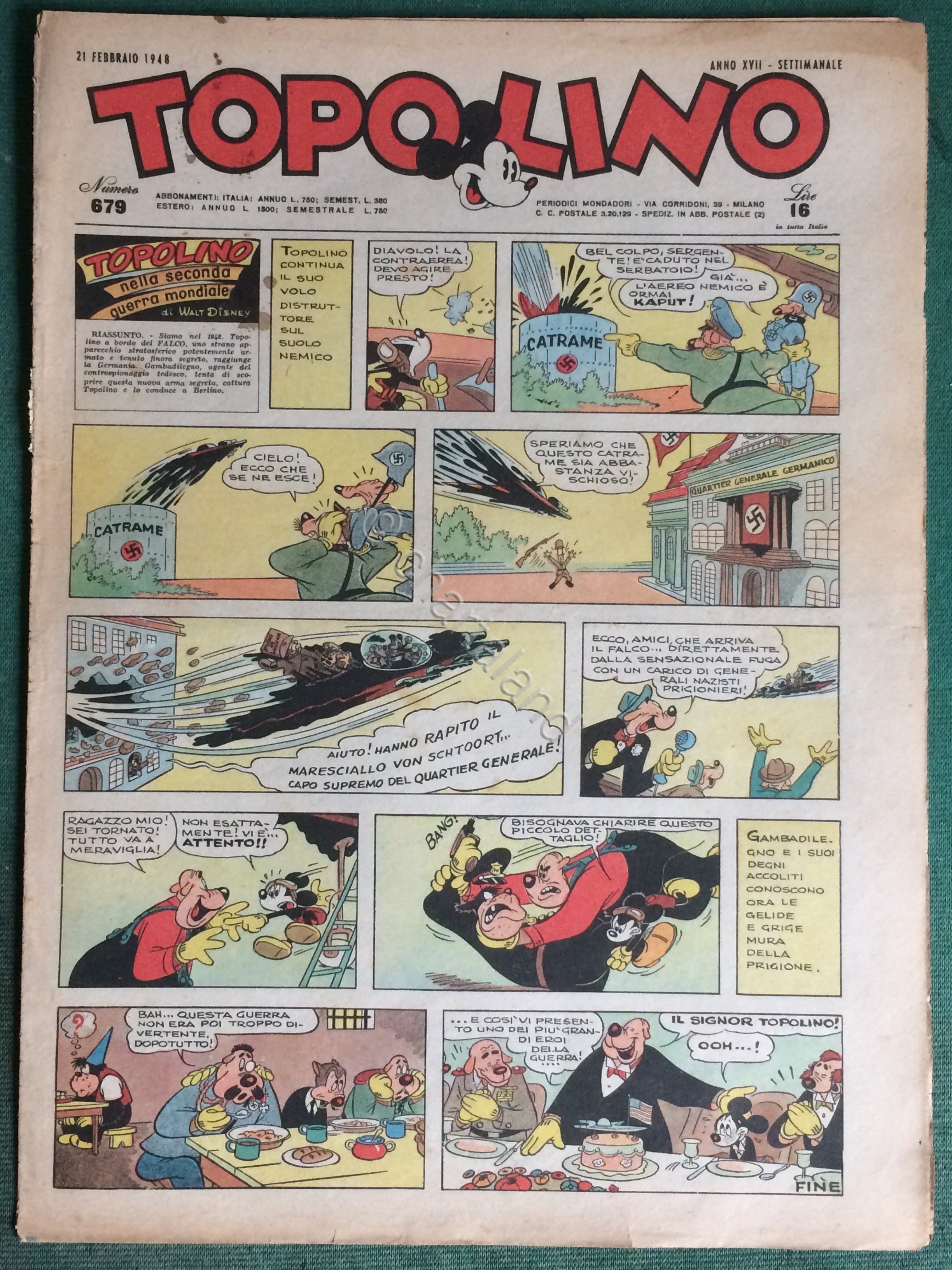 Giornale Topolino n. 679 anno 1948