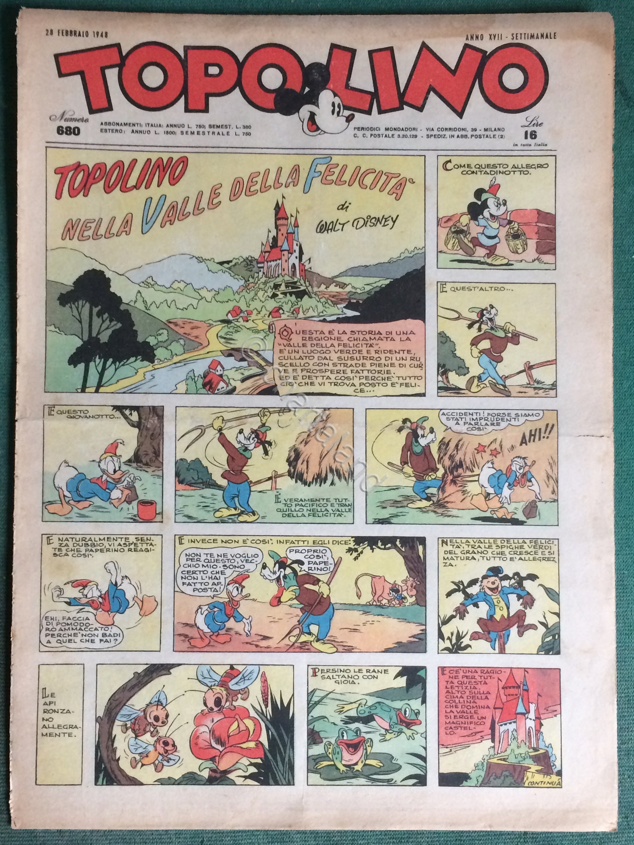 Giornale Topolino n. 680 anno 1948