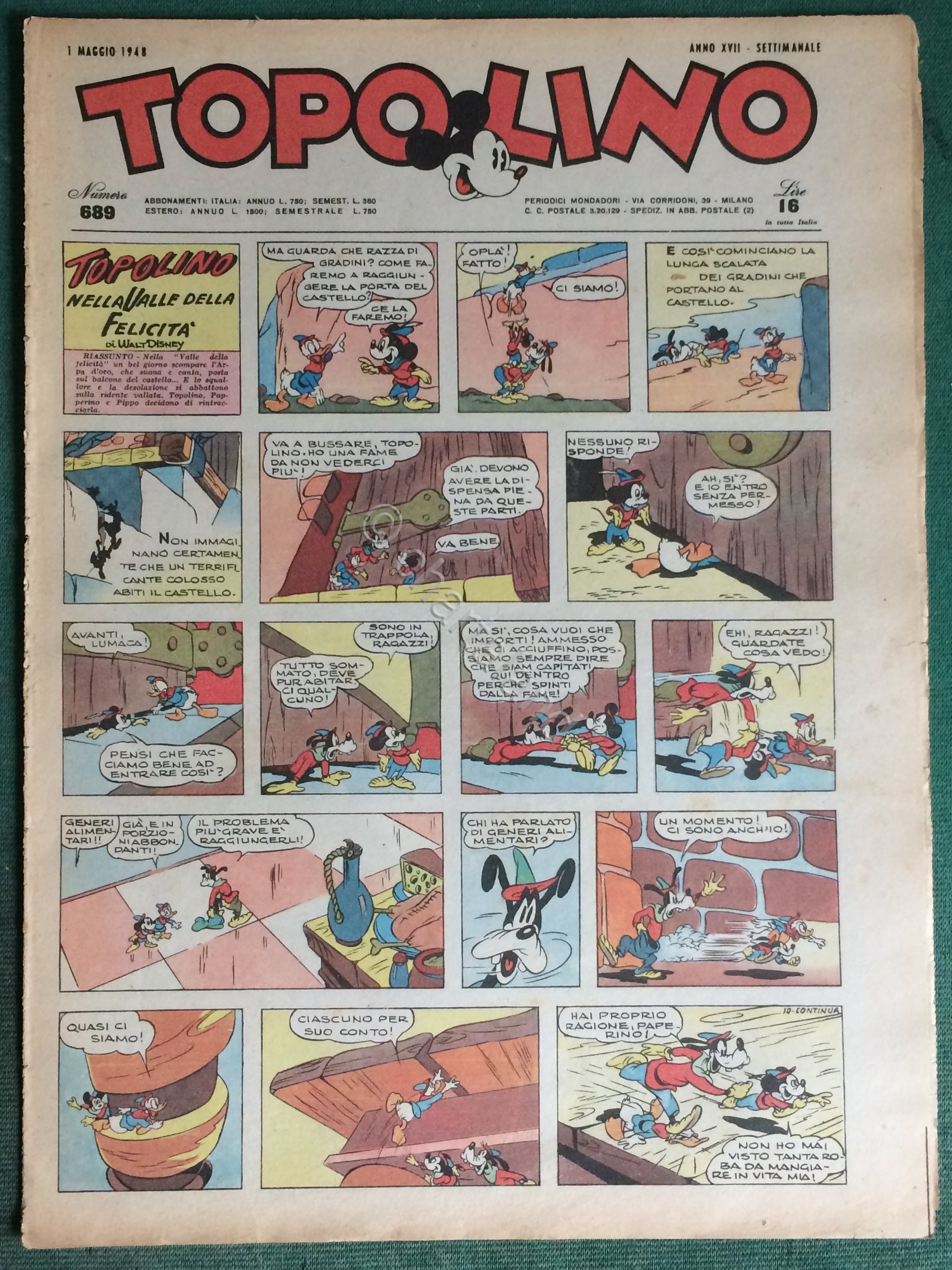 Giornale Topolino n. 689 anno 1948