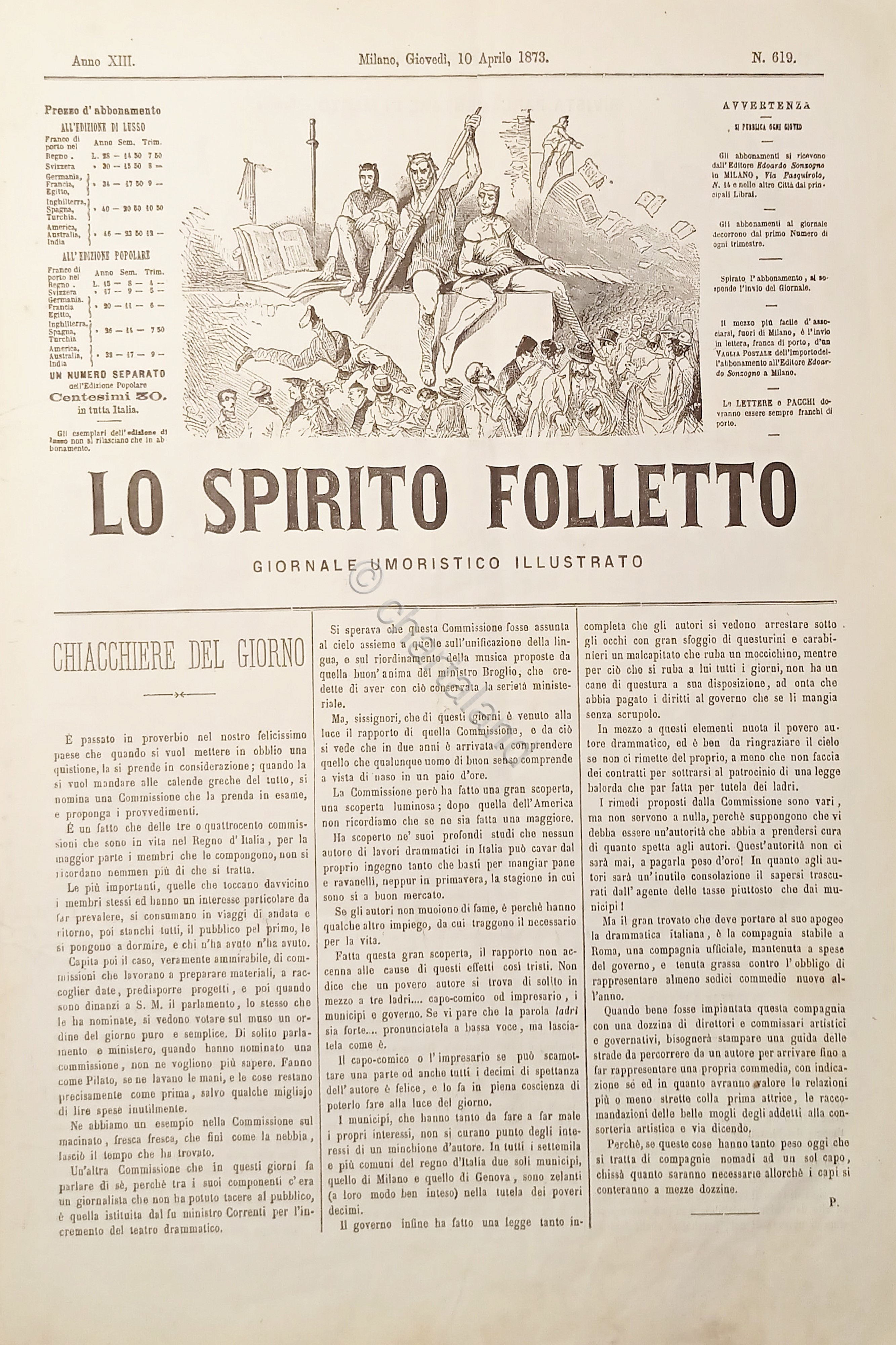 Giornale Umoristico Illustrato - Lo Spirito Folletto N. 619 - …