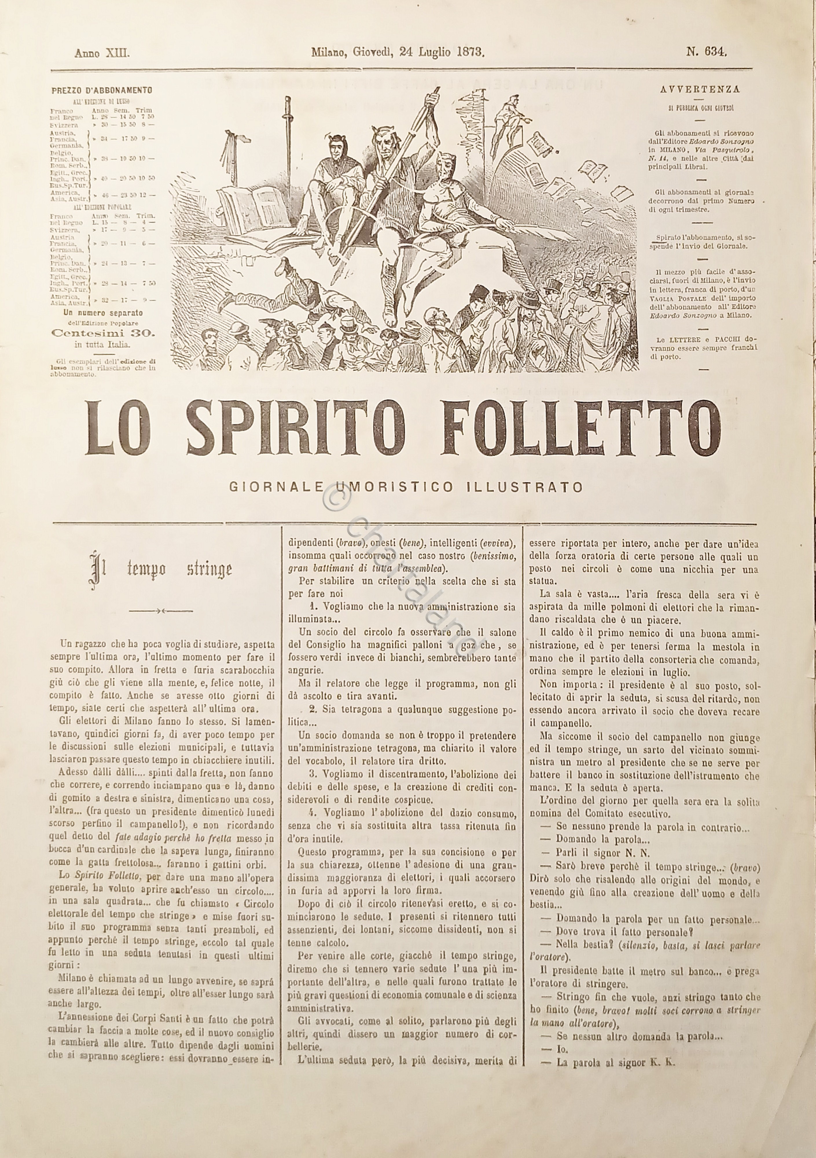 Giornale Umoristico Illustrato - Lo Spirito Folletto N. 634 - …