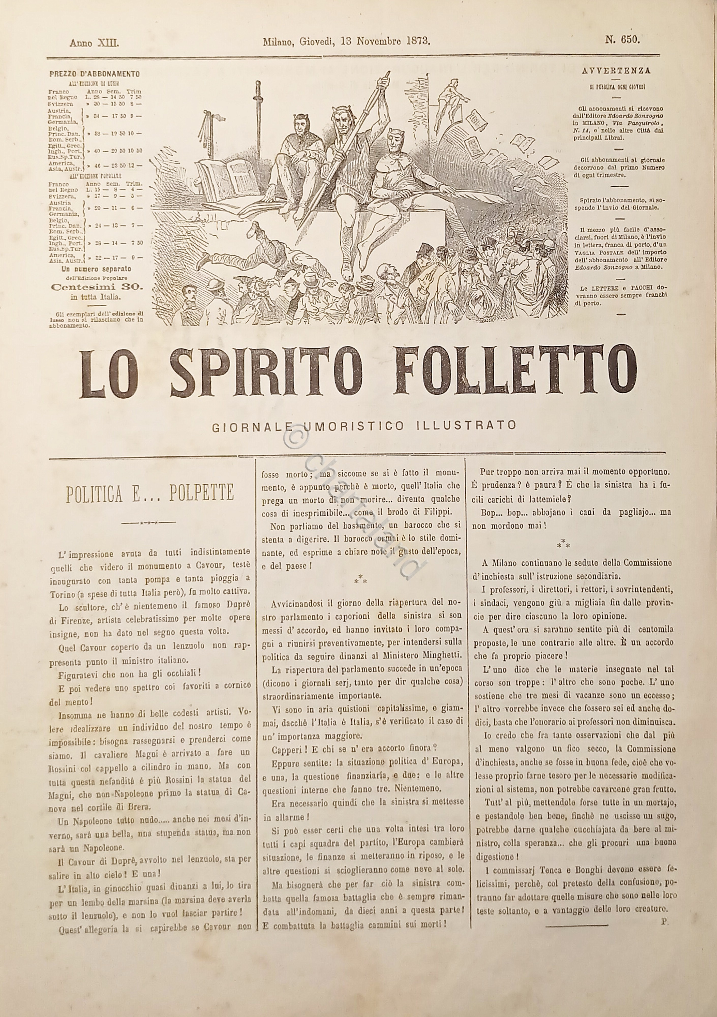 Giornale Umoristico Illustrato - Lo Spirito Folletto N. 650 - …