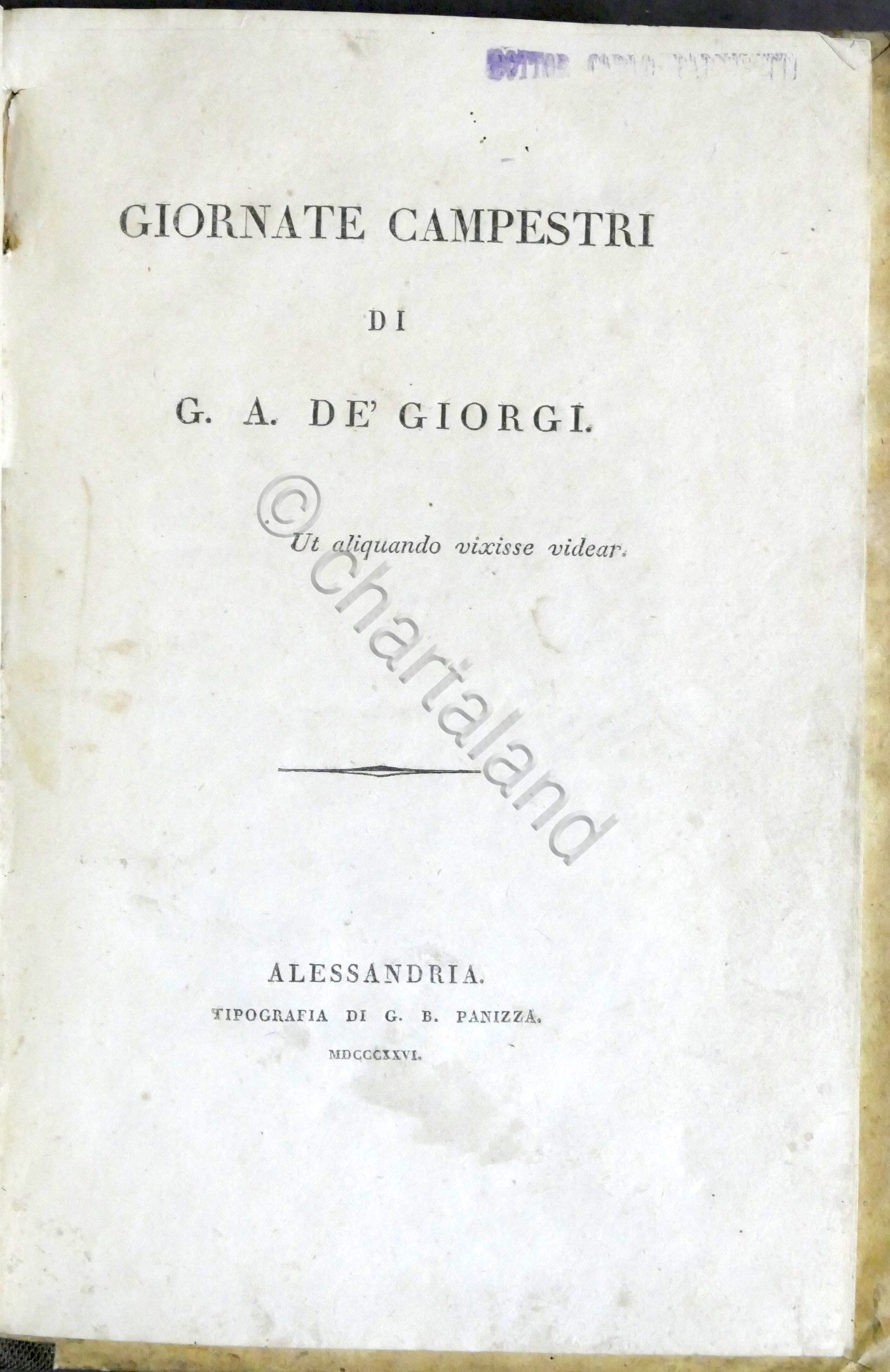 Giornate campestri di G. A. De' Giorgi - Giornata prima …