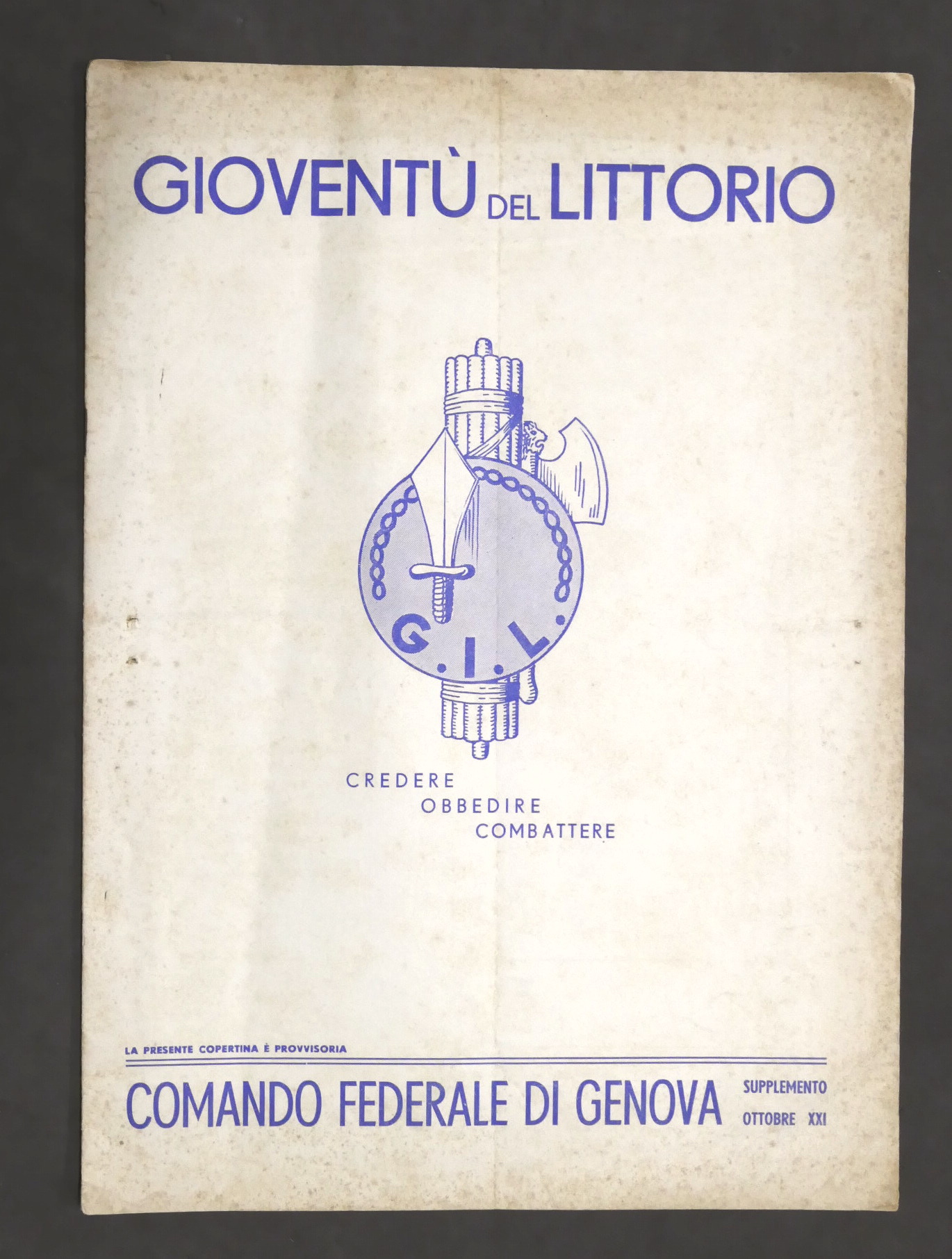 Gioventù del Littorio Comando Genova Elenco Premi a istruttori e …