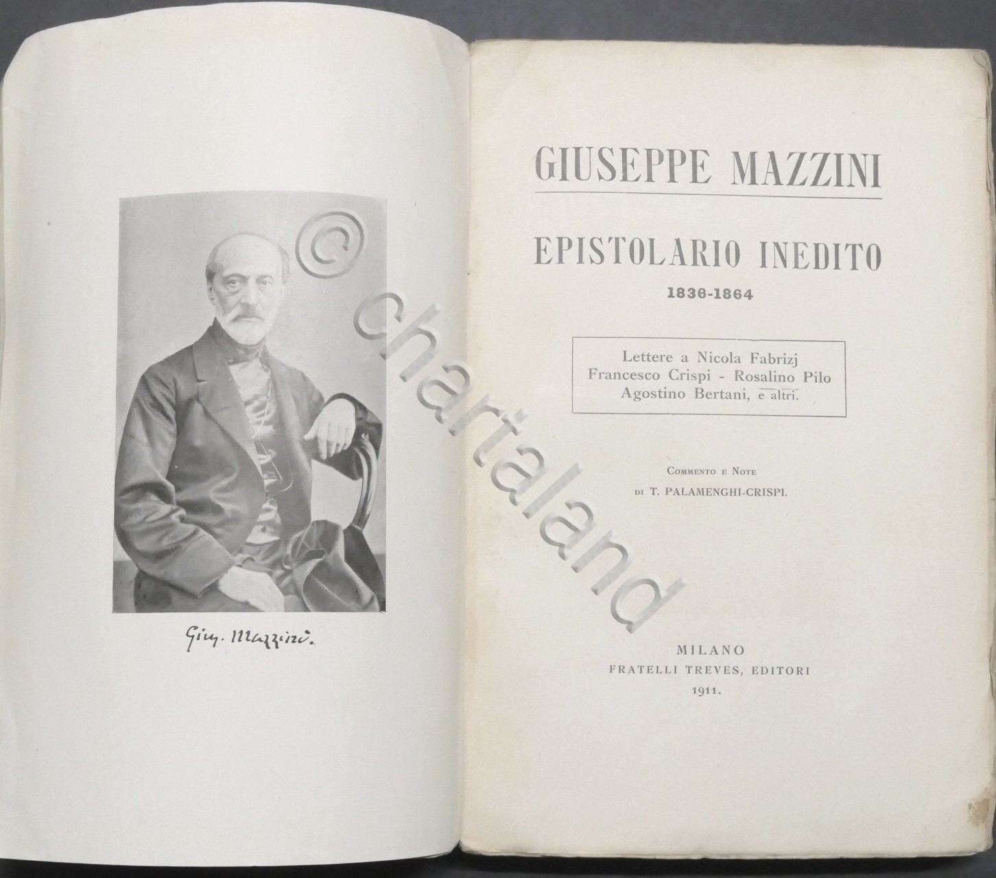 Giuseppe Mazzini - Epistolario inedito, 1836-1864 - ed. 1911