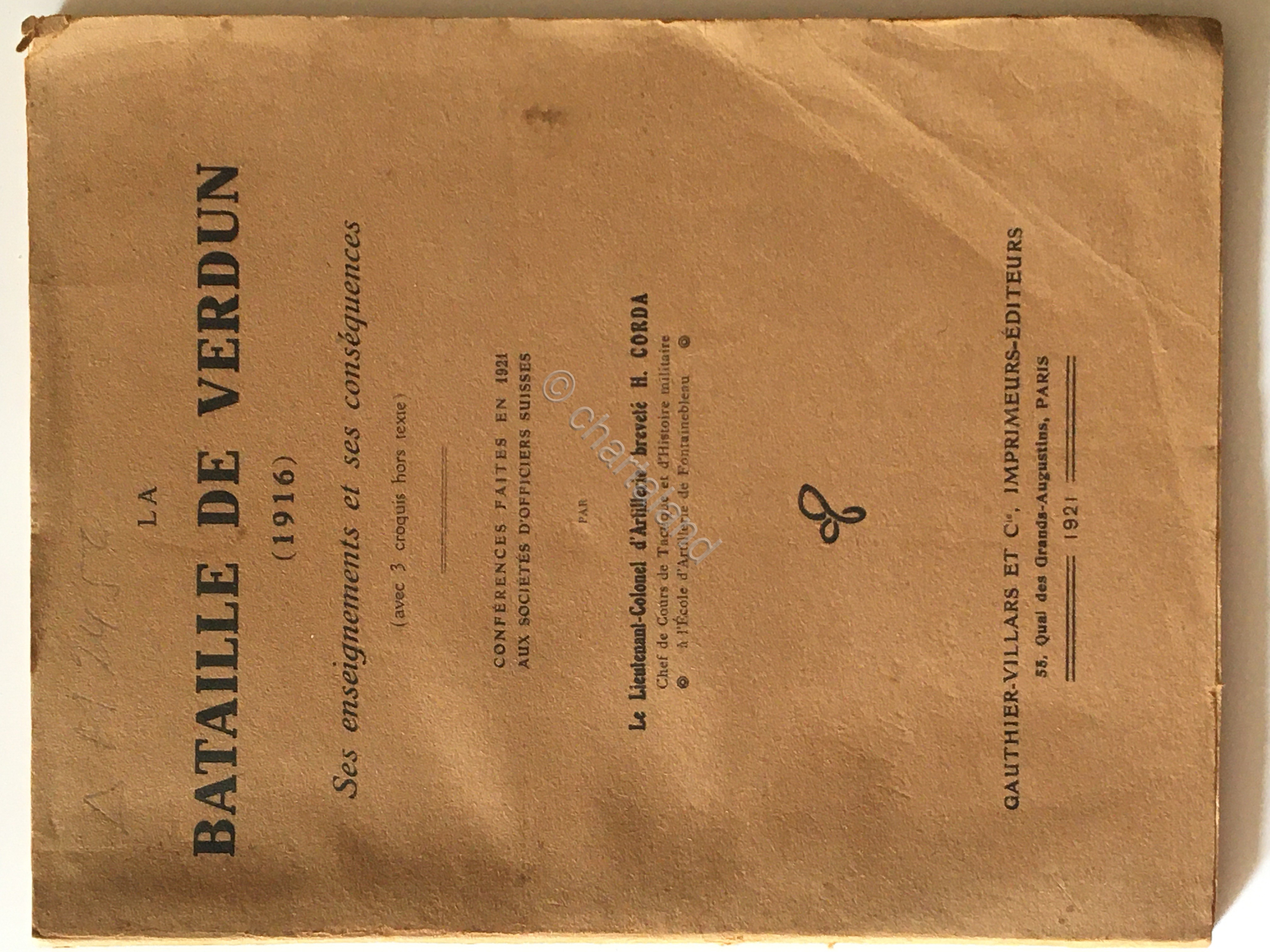 H. Corda - La Bataille de Verdun - Ensignments et …