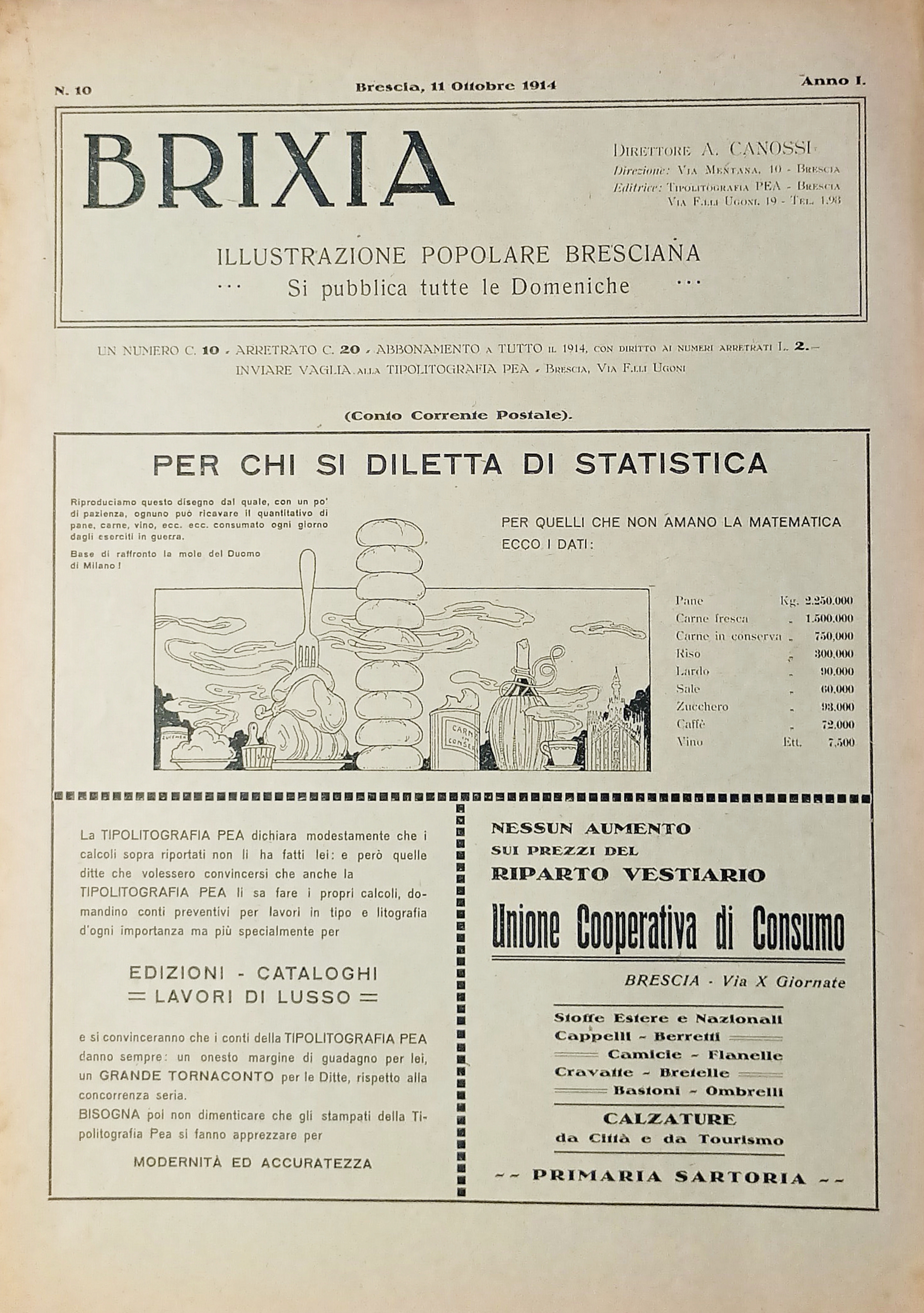 Illustrazione Popolare Bresciana - Brixia N. 10 - 1914 - …