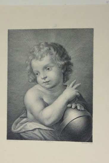 Incisione d'autore '800 da dipinto di Cignani dis Metalli sculp …