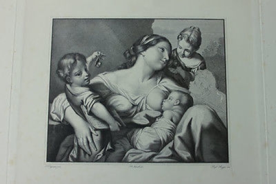 Incisione d'autore '800 da dipinto di Cignano dis Metalli inc …