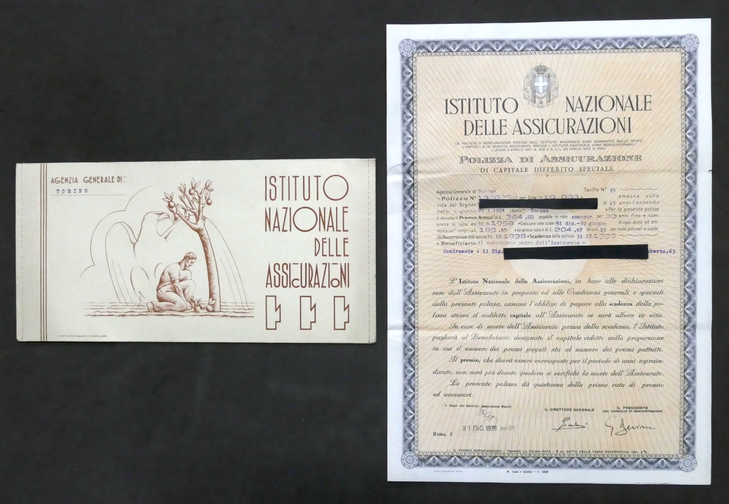 Istituto Nazionale Assicurazioni - Polizza di Capitale Differito Speciale - …