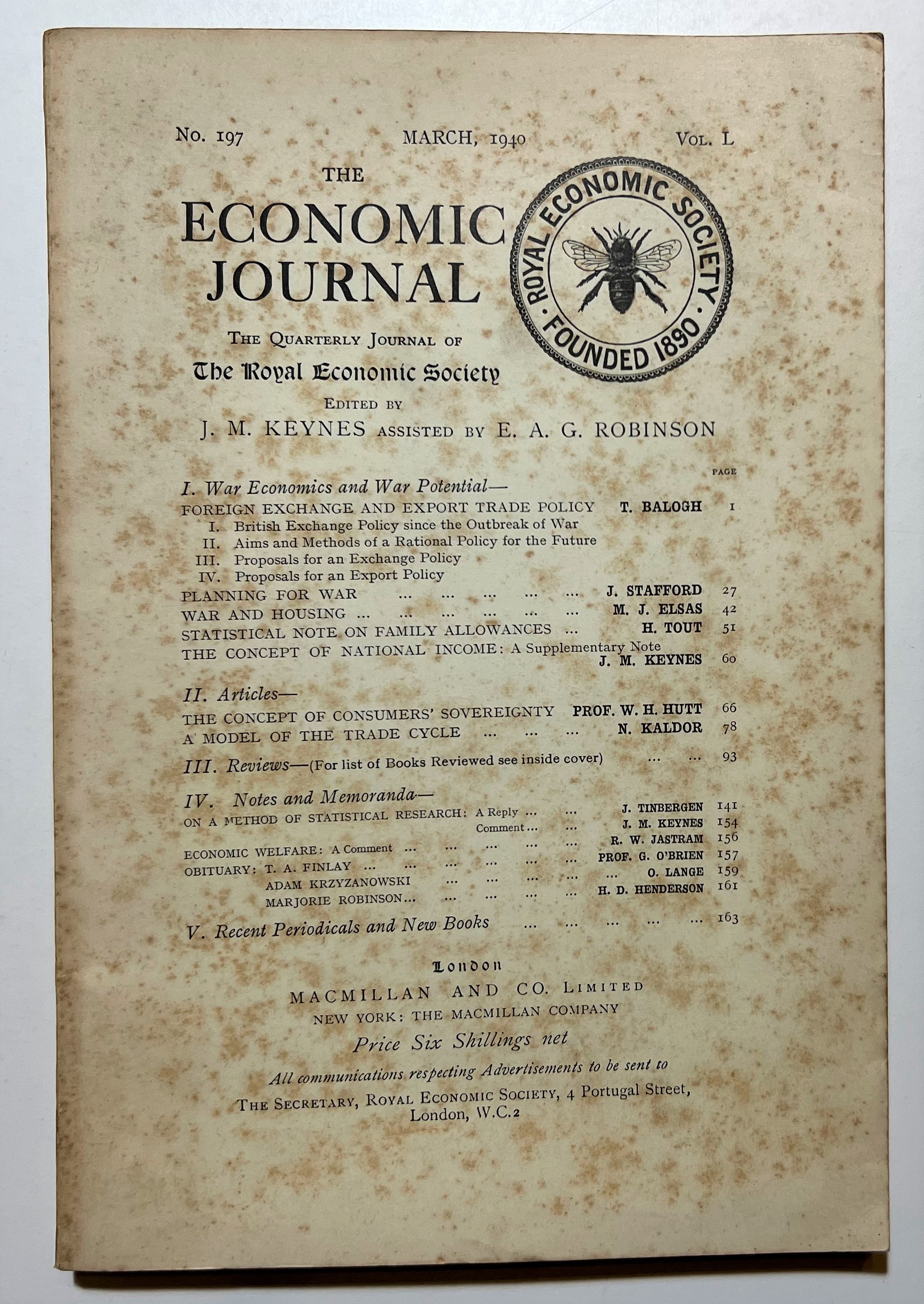 Keynes - Rivista The Royal Economic Society - Economic Journal …