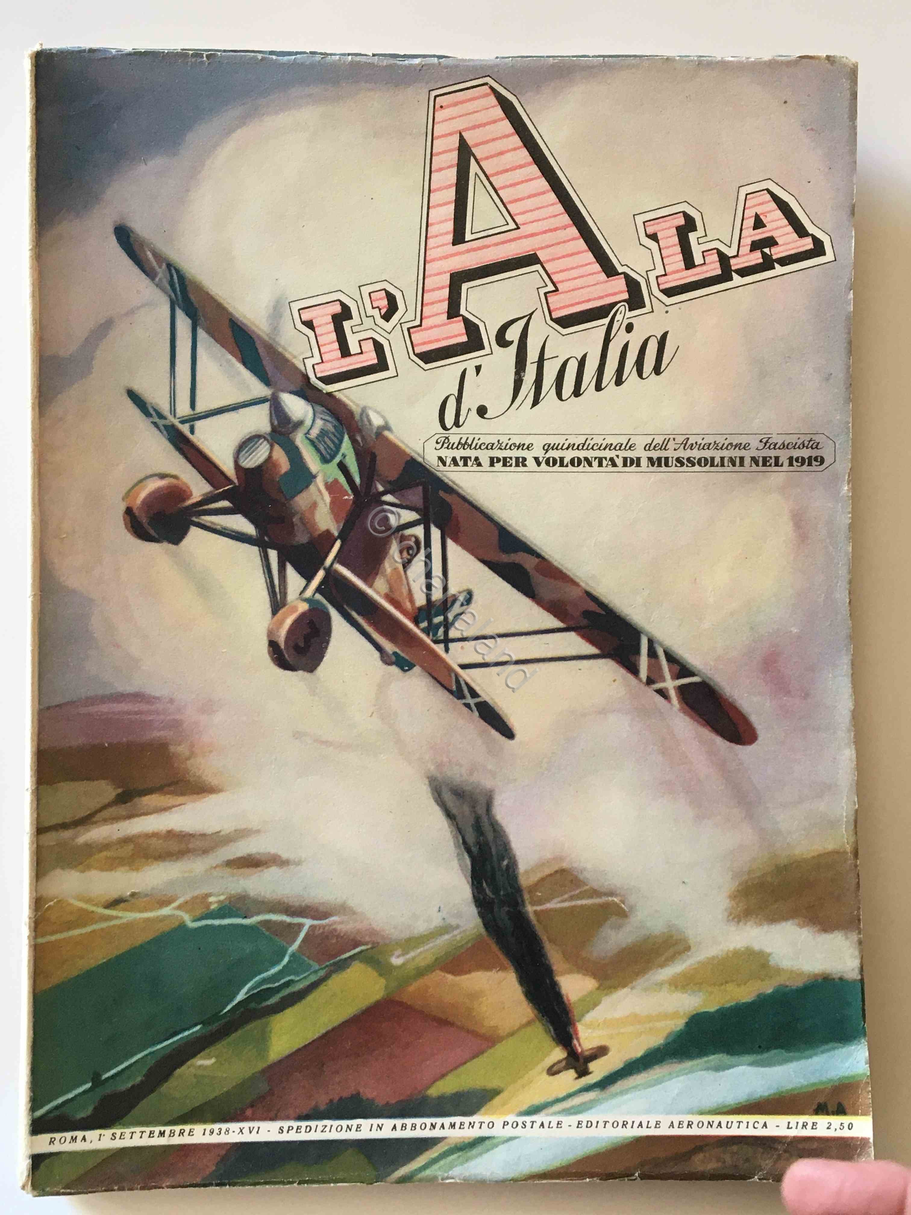 L'Ala d'Italia - Pubblicazione dell' Aviazione Fascista - Settembre 1938