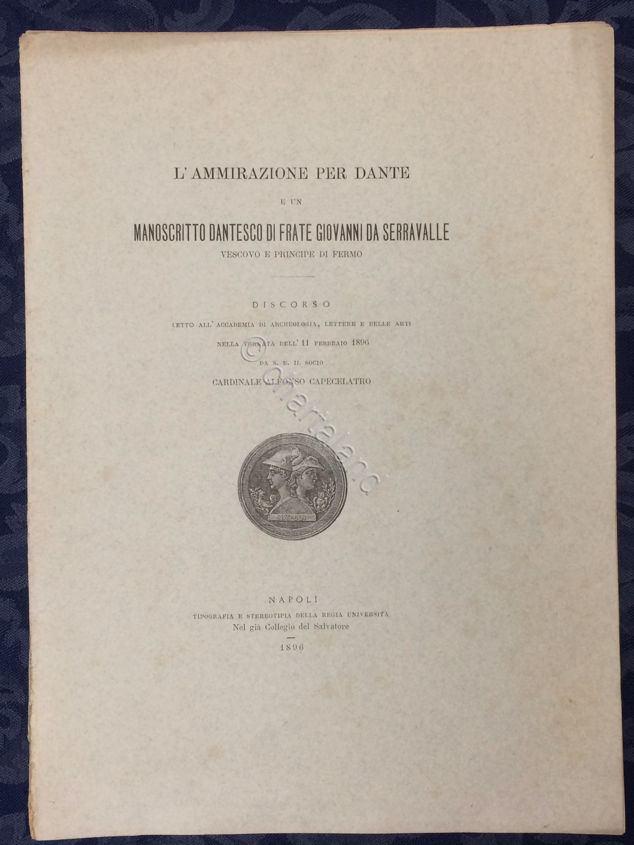 L'ammirazione per Dante e manoscritto Dantesco di G. da Serravalle …