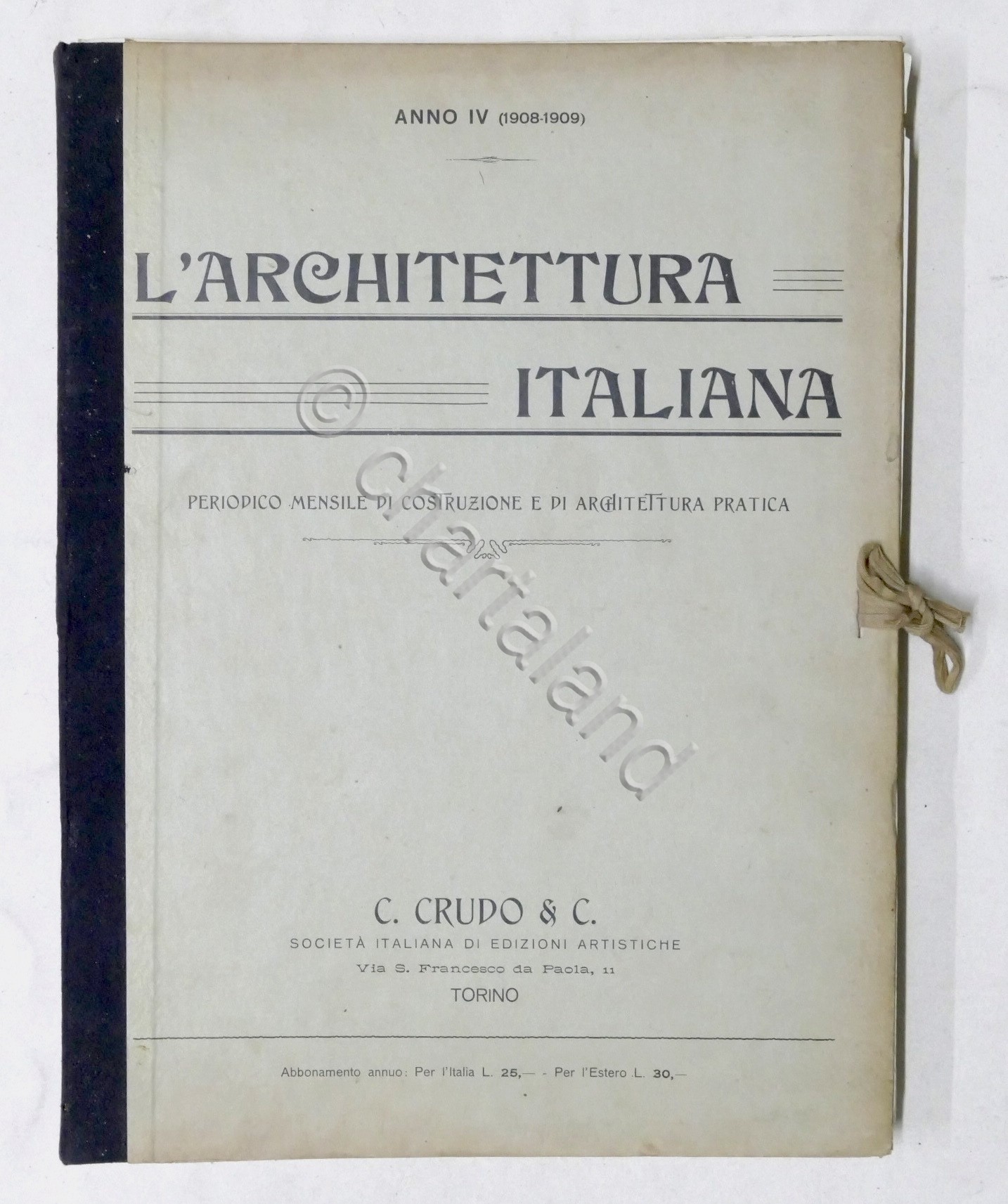 L'Architettura Italiana - Periodico mensile - Anno IV completo - …