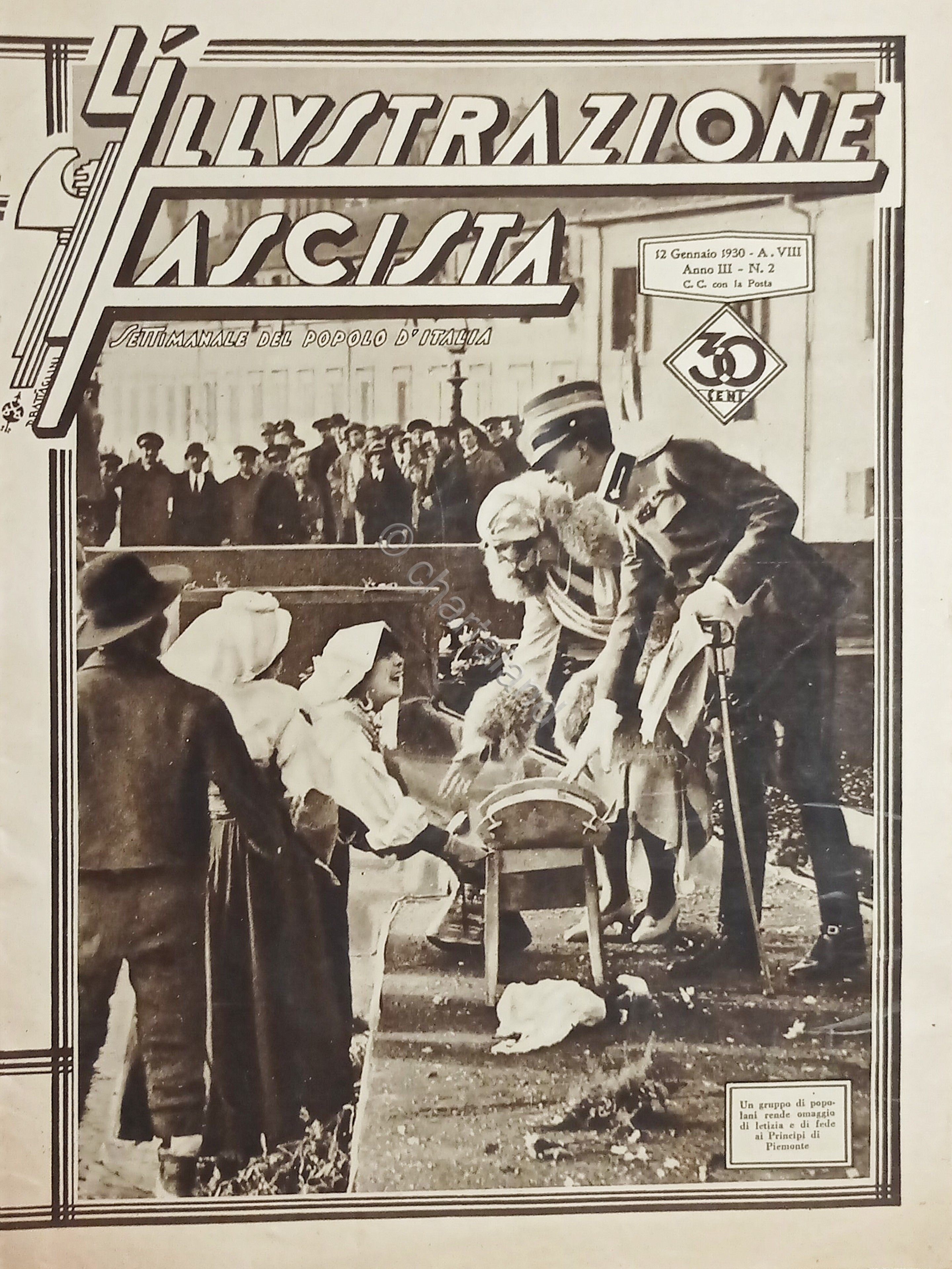 L'Illustrazione Fascista N.2 Omaggio letizia e fede ai Principi di …