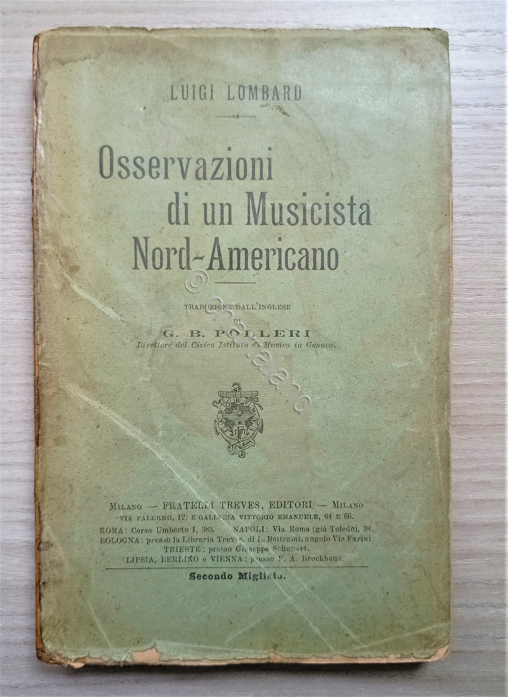 L. Lombard - Osservazioni di un Musicista Nord-Americano - ed. …