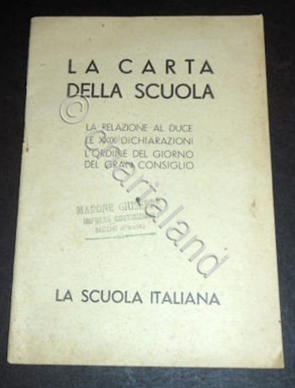 La carta della scuola - La relazione al Duce - …