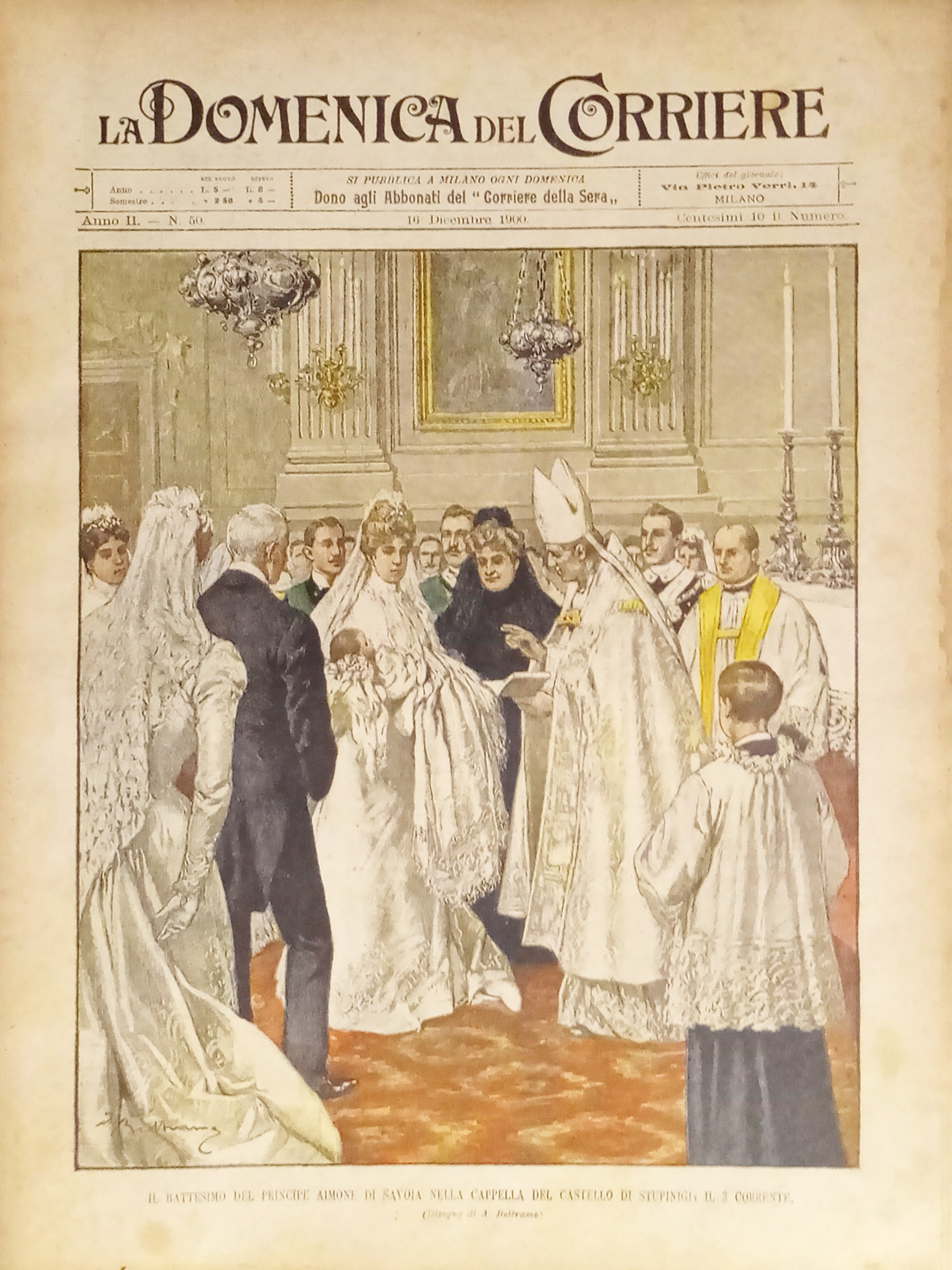 La Domenica del Corriere N. 50 - 1900 Il battesimo …
