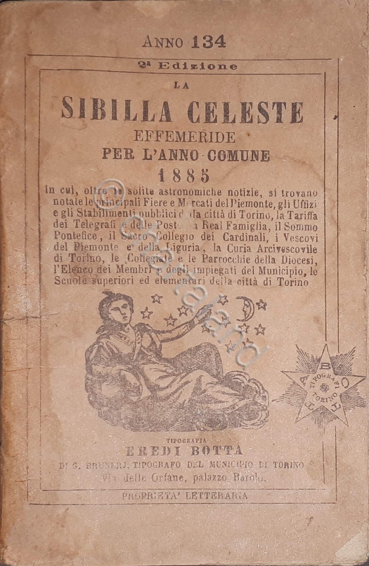 La Sibilla Celeste - Effemeridi per l'anno comune 1885