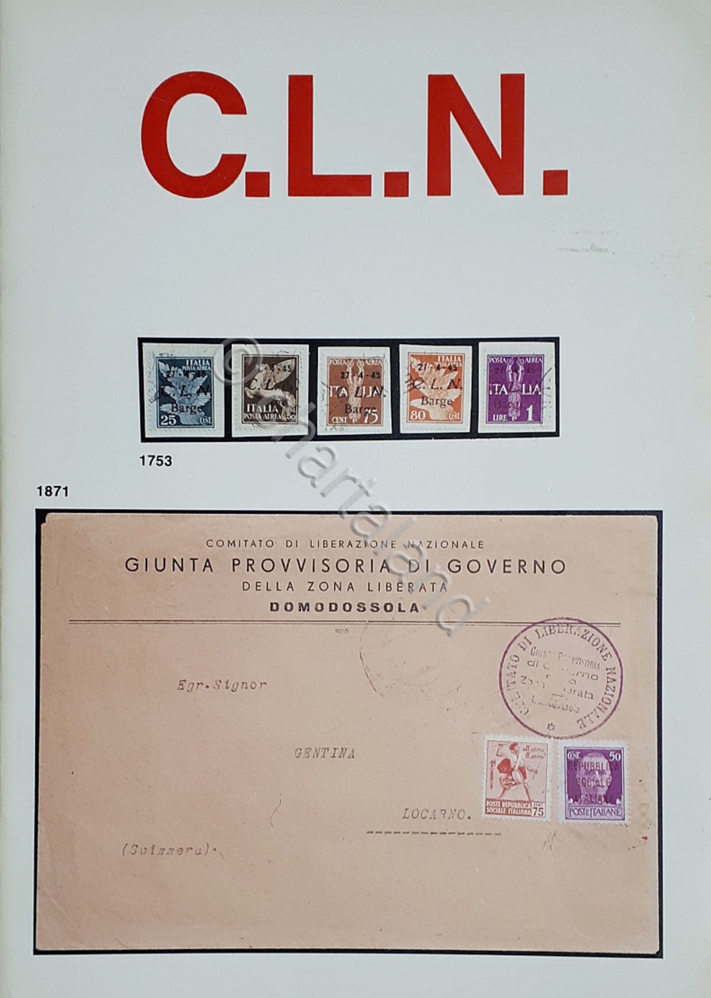 Laser Invest Filatelia - C.L.N. emissioni Locali - Catalogo 1987
