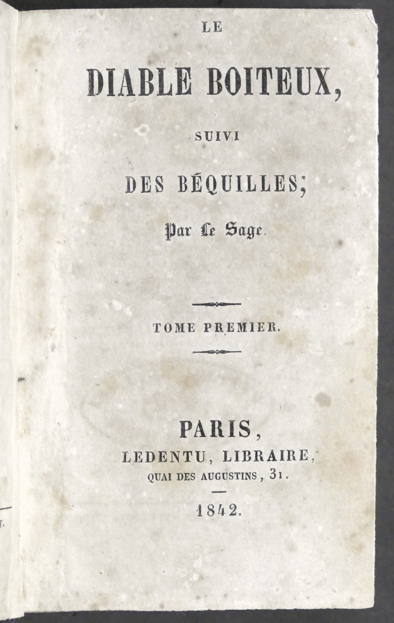 Le diable boiteux suivi des béquilles par Le Sage - …