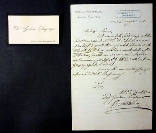 Lettera Autografo Gaetano Sangiorgio 1884