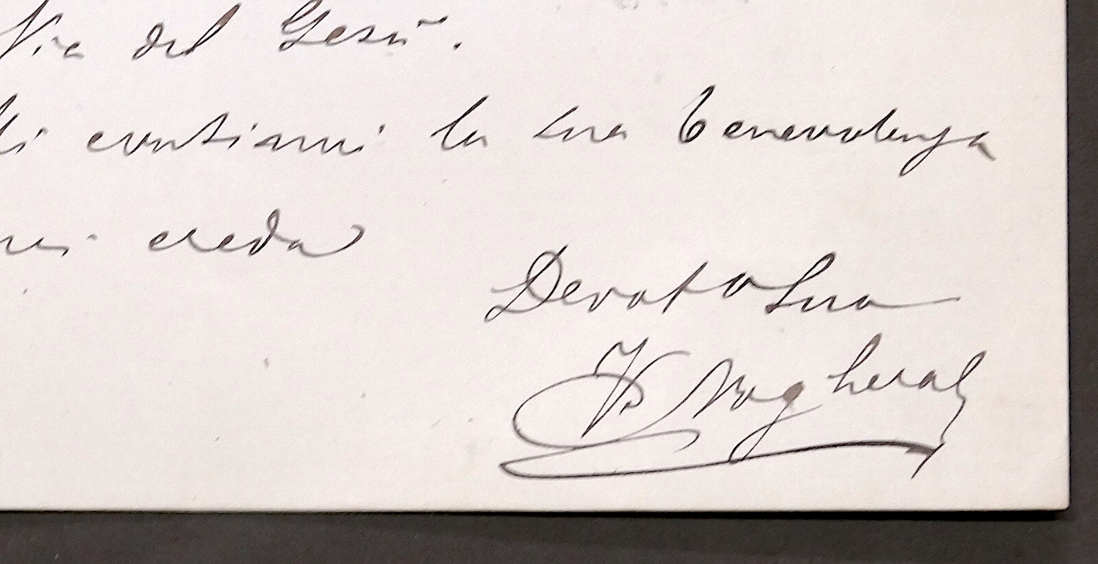 Lettera con autografo del deputato Venceslao Noghera - 1875 ca.