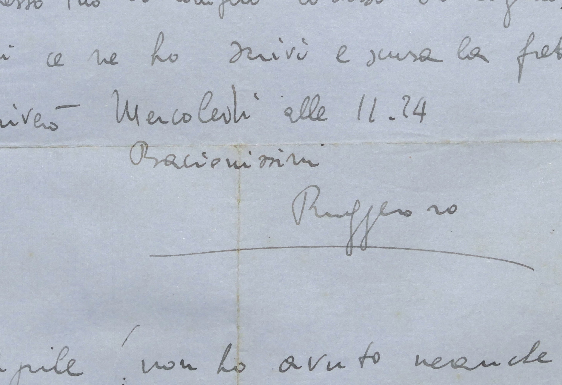 Lettera con autografo del pianista Ruggero Maghini - anni '30