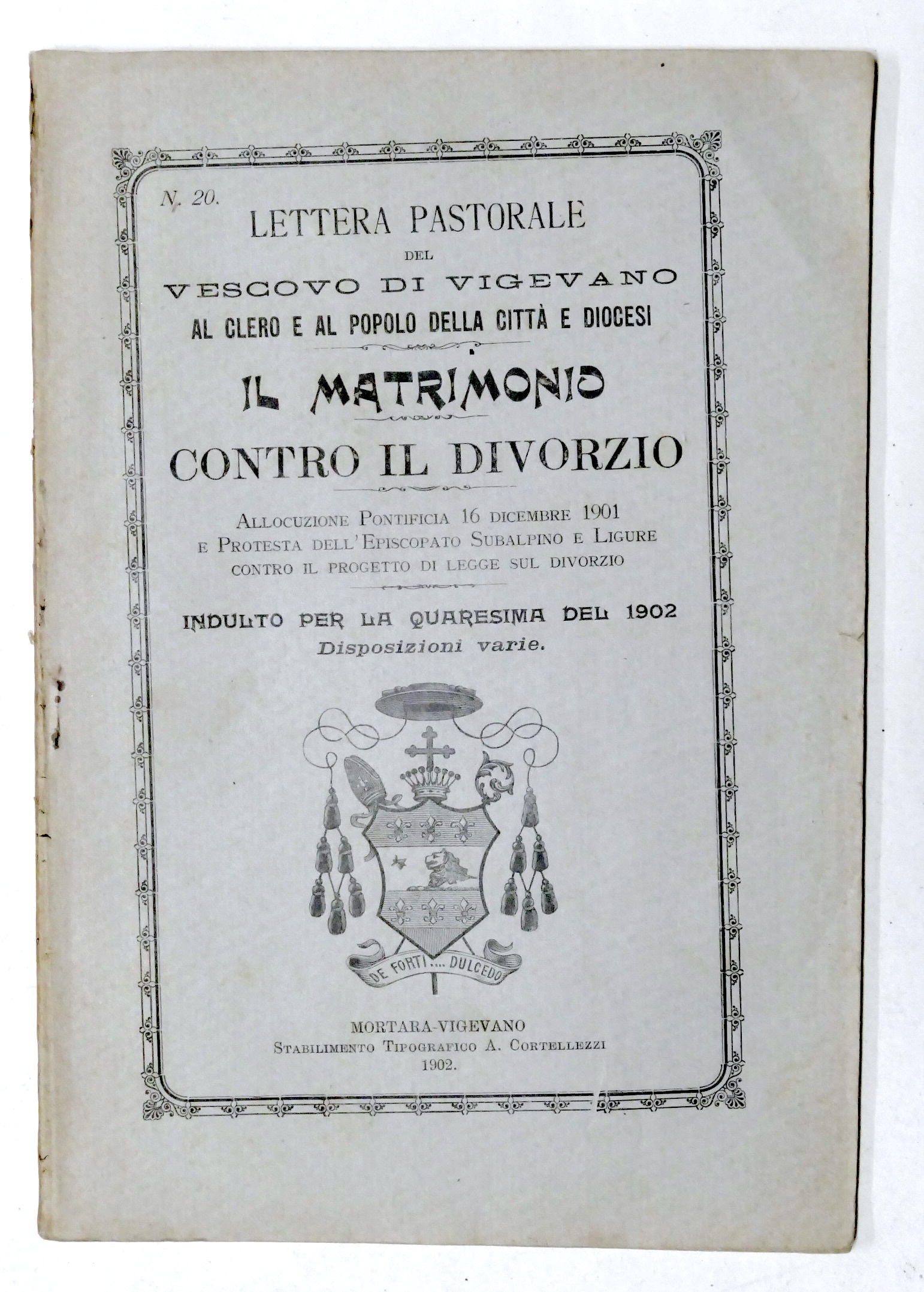 Lettera pastorale vescovo di Vigevano - Il matrimonio contro il …