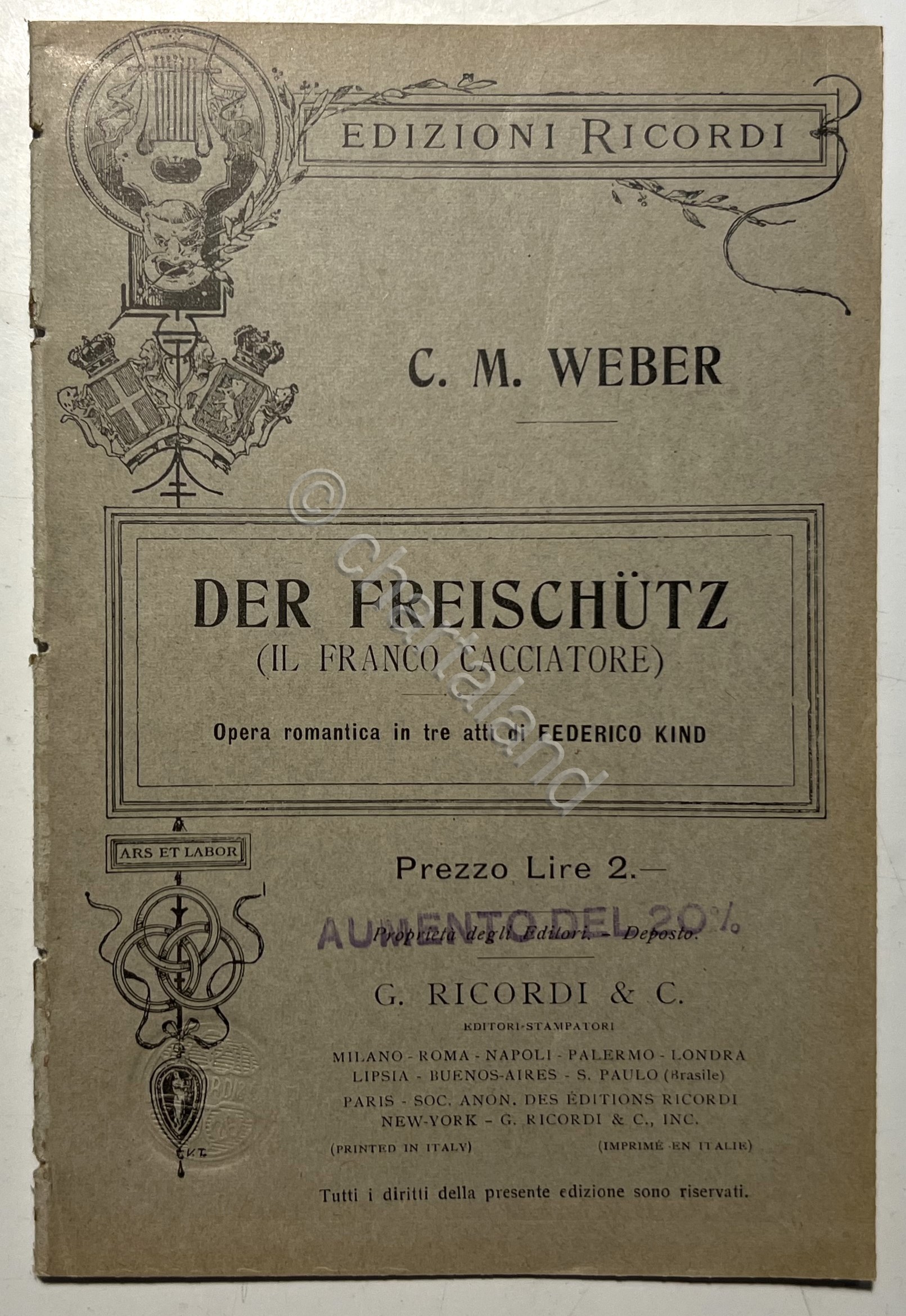 Libretto Opera - C. M. Weber - Der Freischutz - …