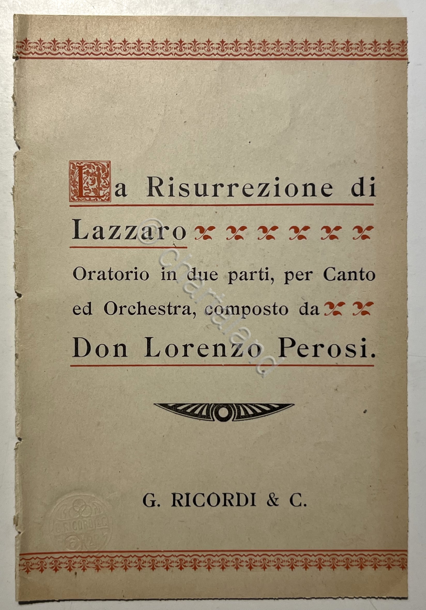 Libretto Opera - Don L. Perosi - La Risurrezione di …