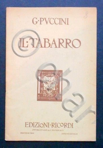 Libretto Opera - Giacomo Puccini - Il Tabarro - 1918