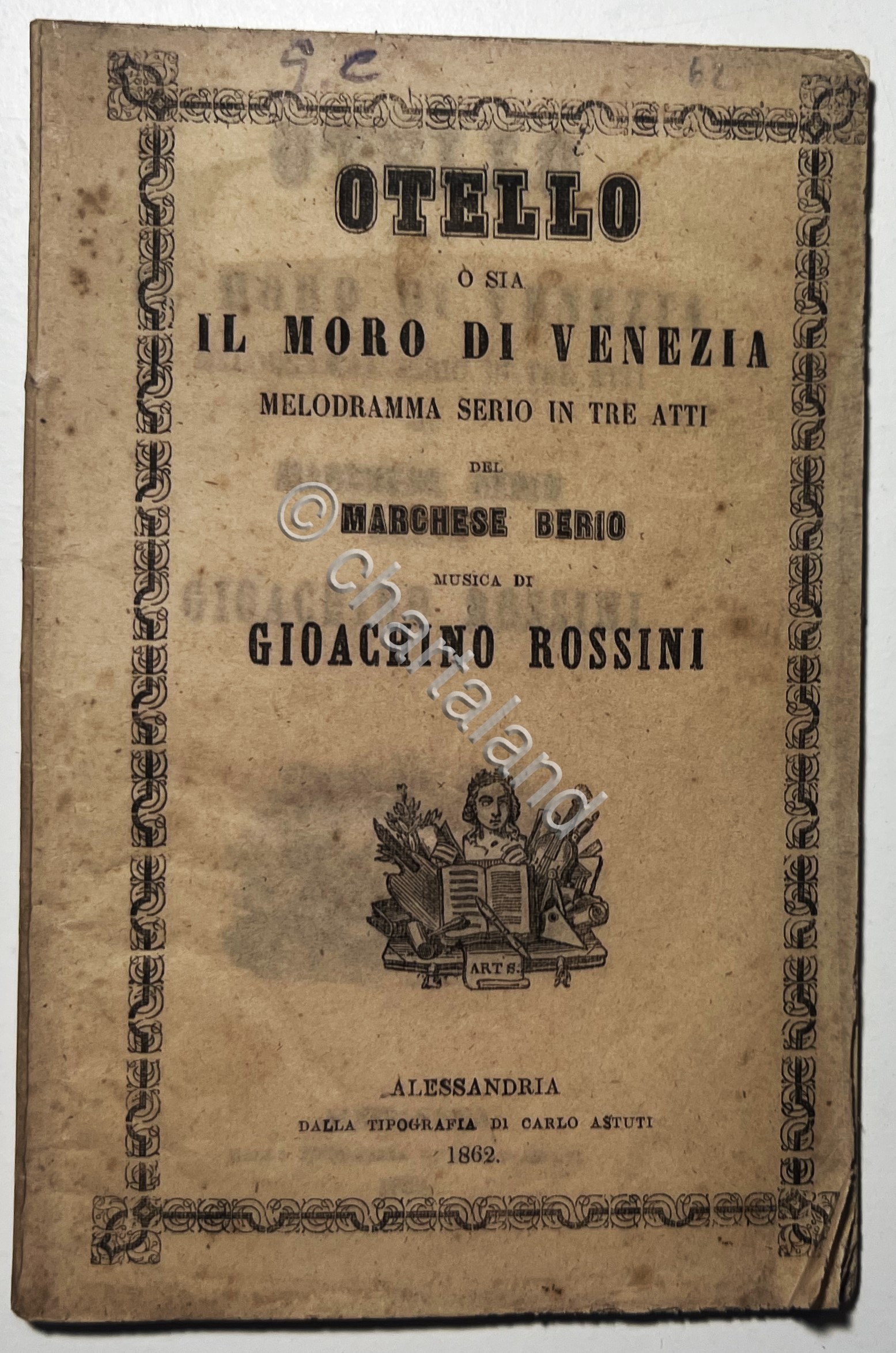 Libretto Opera - Otello o sia Il Moro di Venezia …