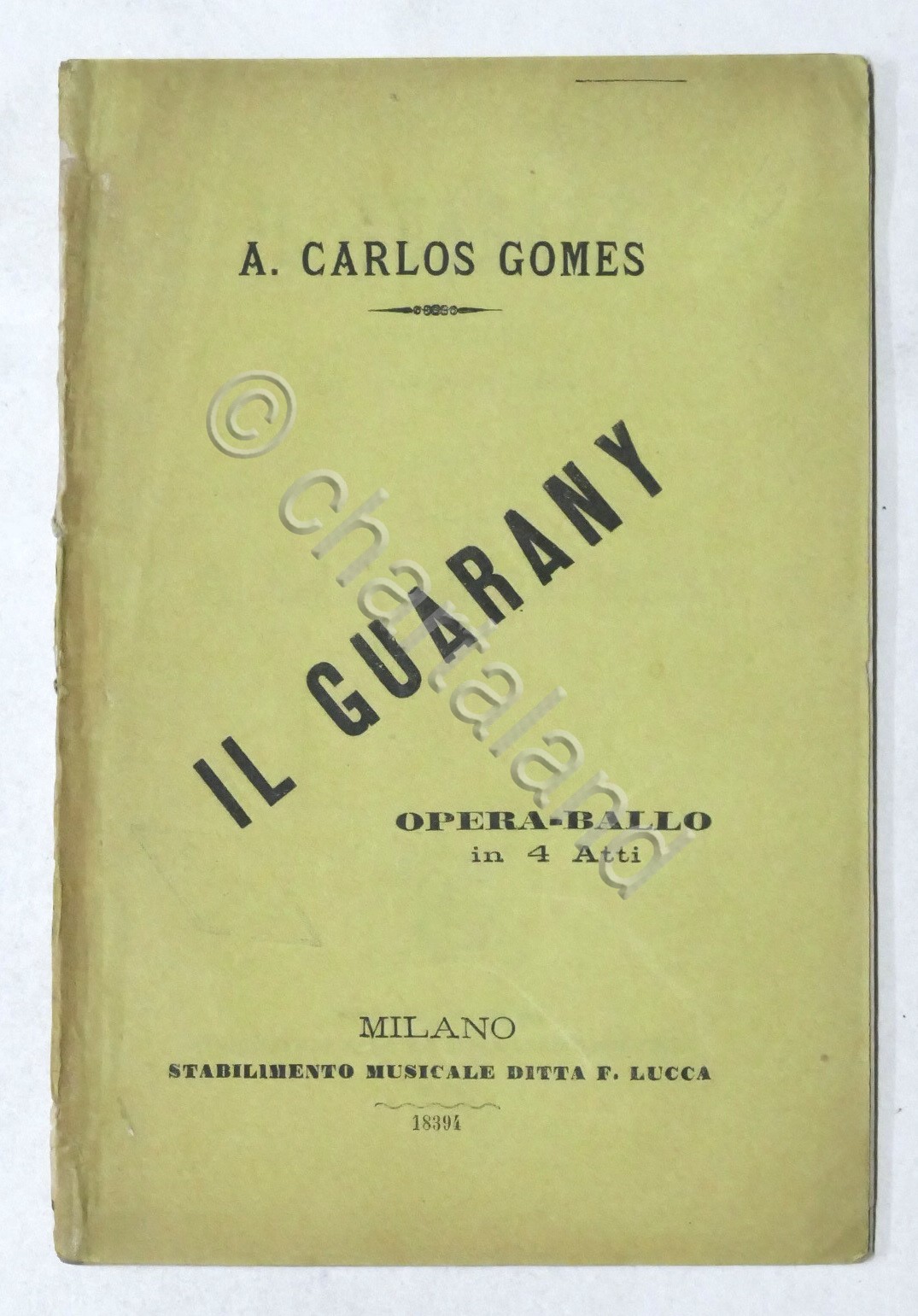 Libretto Opera-Ballo in 4 atti - A. Carlos Gomes - …
