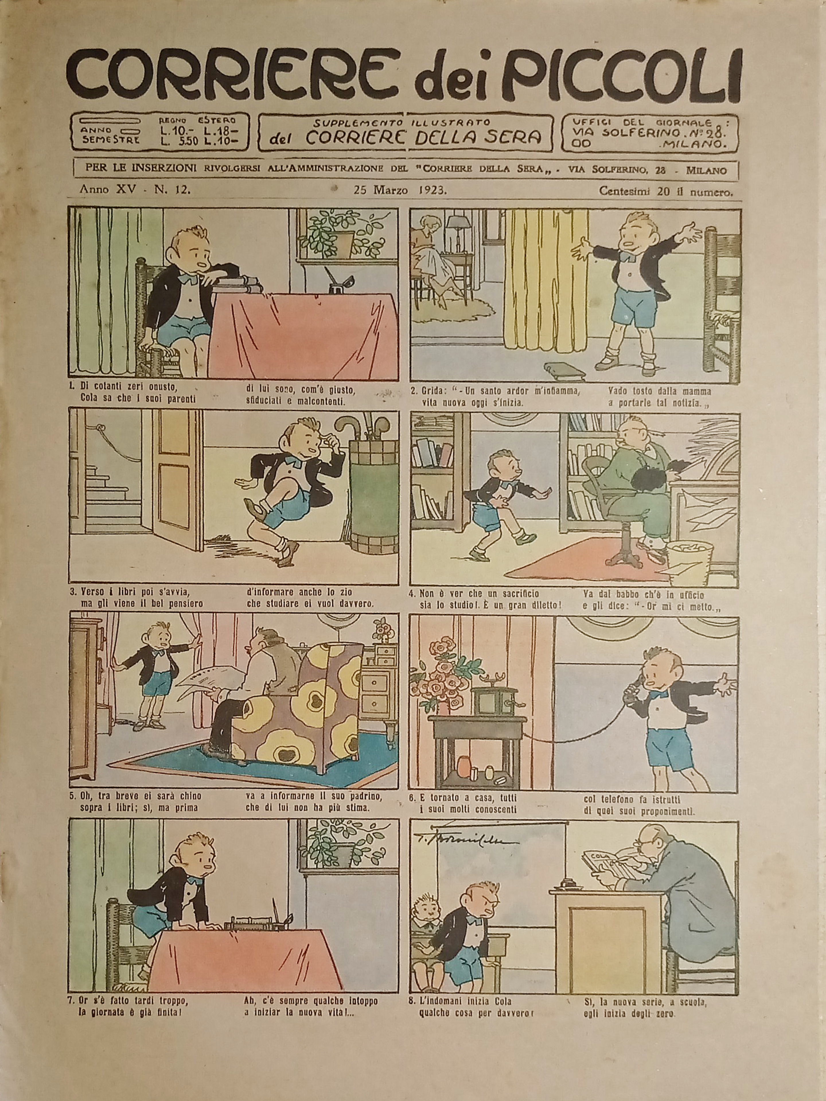 Libri Ragazzi - Corriere dei Piccoli N.12 - 1923 Copertina …
