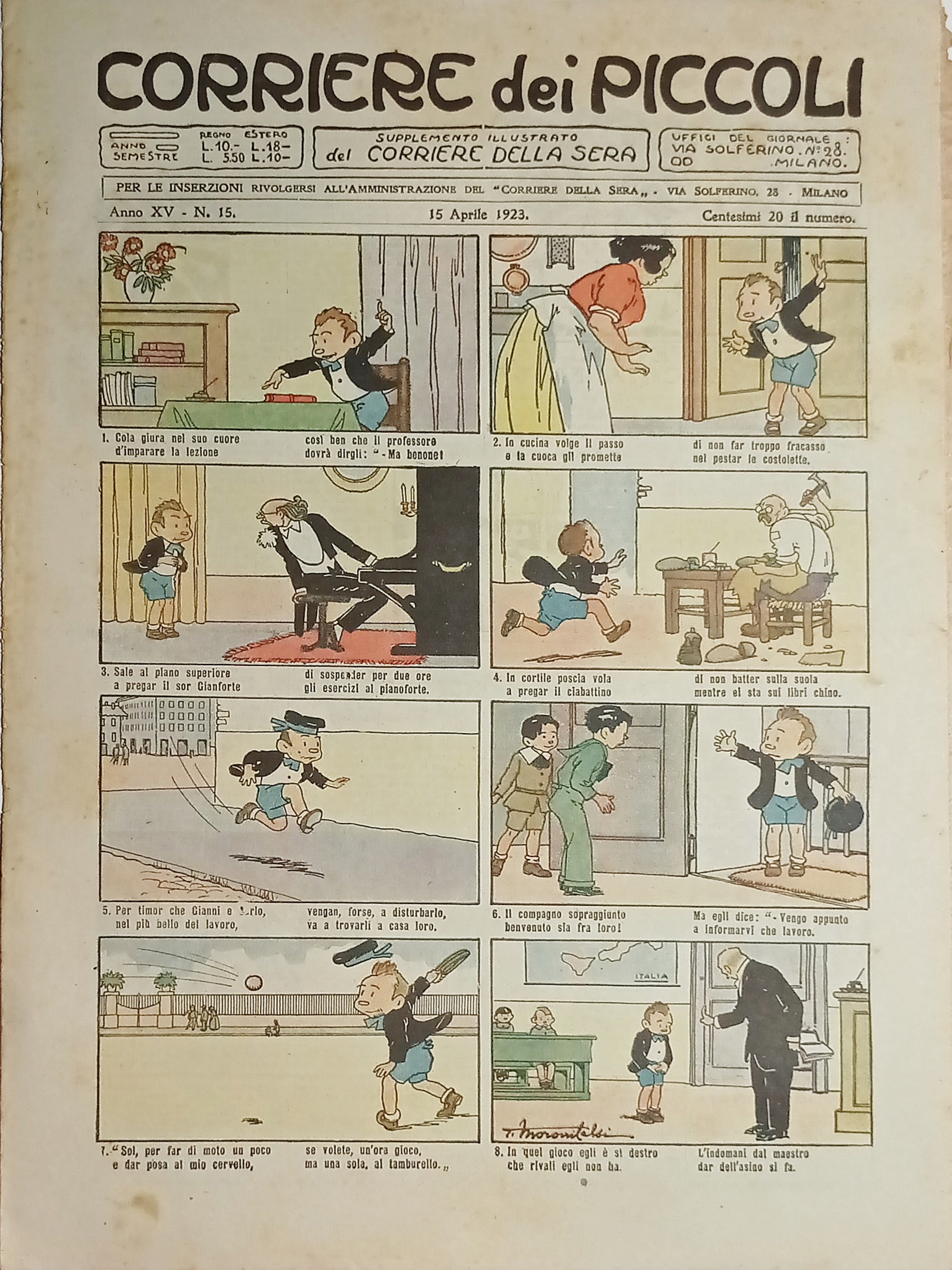 Libri Ragazzi - Corriere dei Piccoli N.15 - 1923 Copertina …