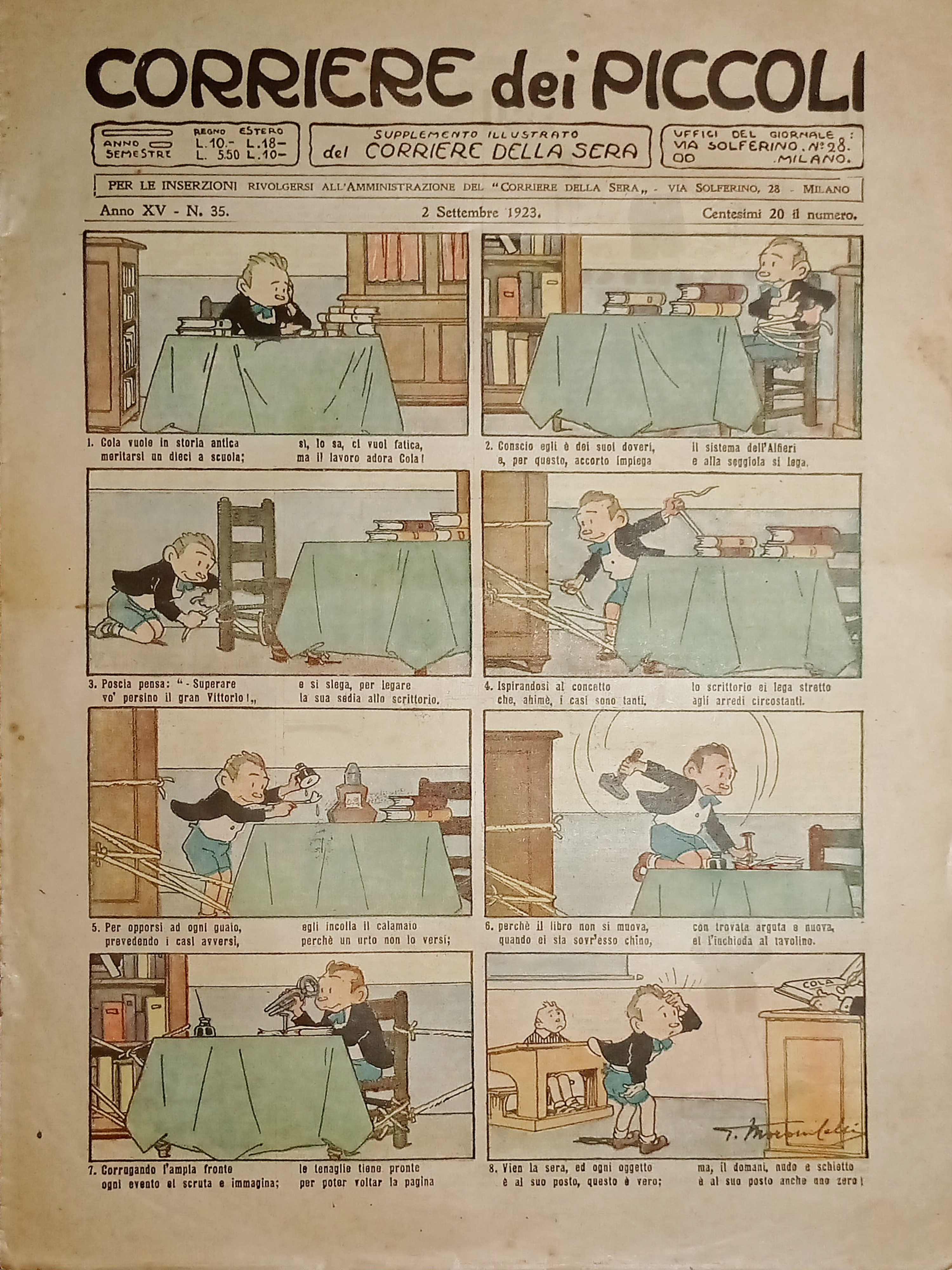 Libri Ragazzi - Corriere dei Piccoli N.35 - 1923 Copertina …