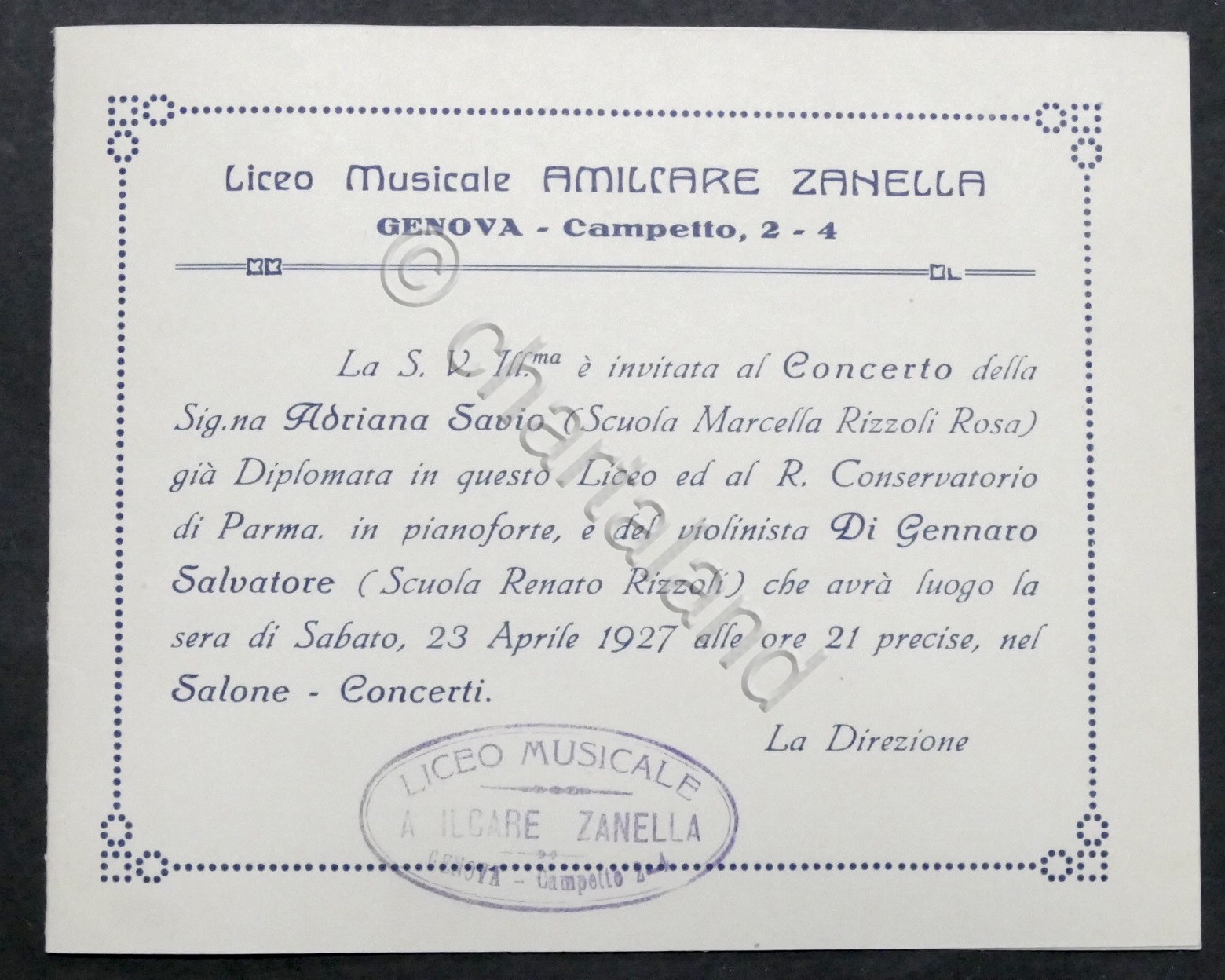 Liceo Musicale Amilcare Zanella di Genova - Programma Concerto - …