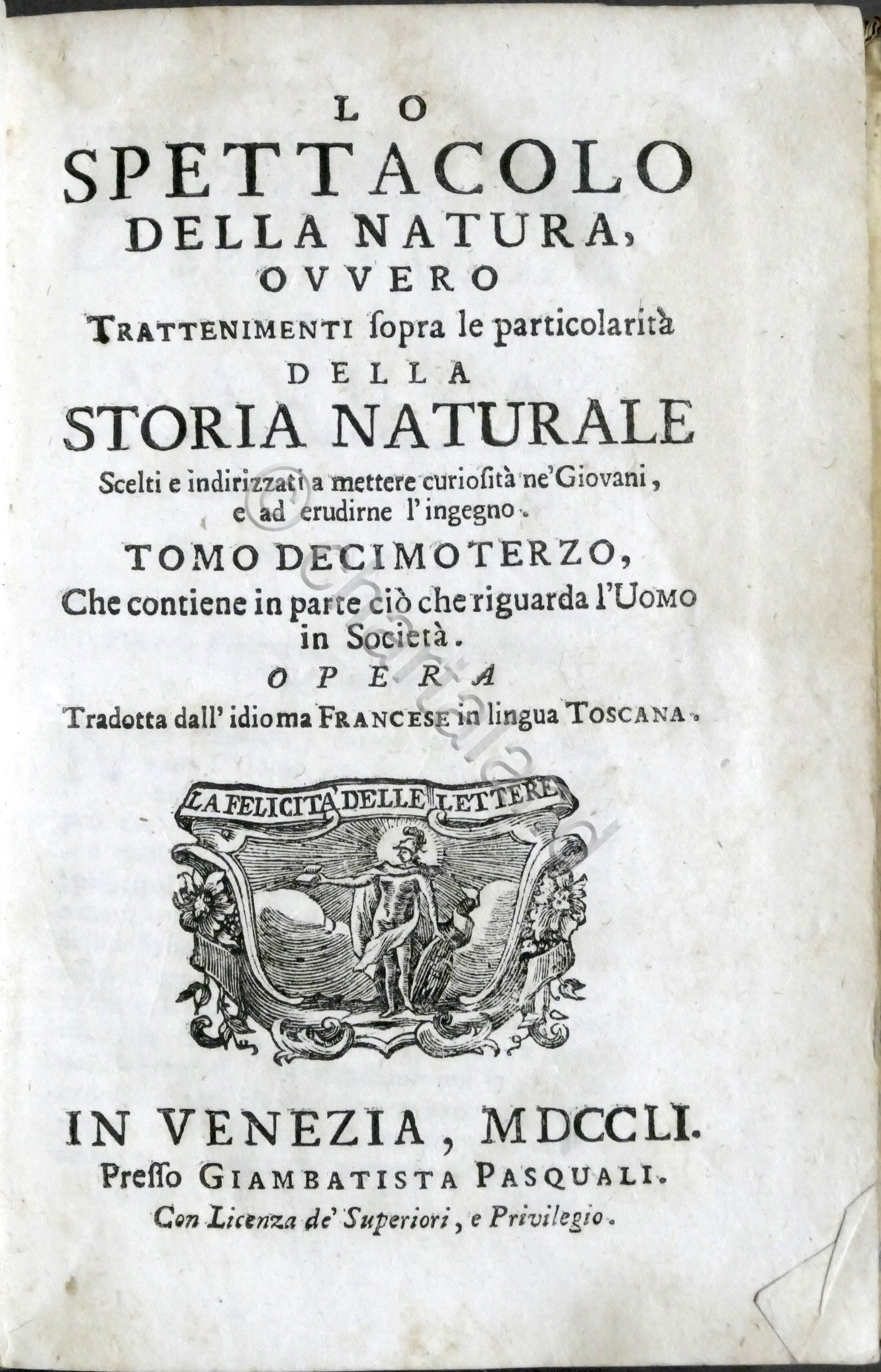 Lo spettacolo della natura - Trattenimenti storia naturale - Tomo …