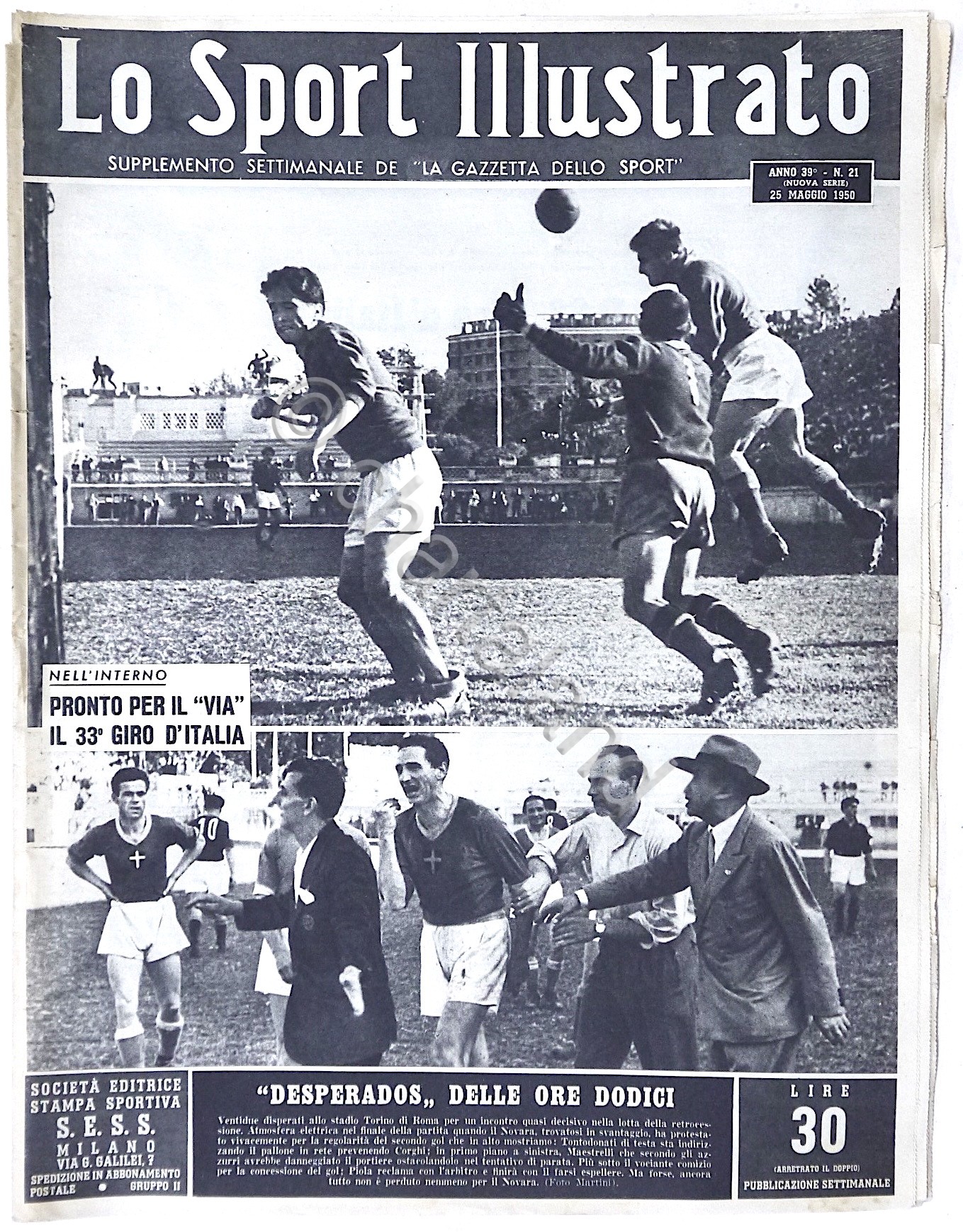 Lo Sport Illustrato N. 21 - 1950 - I desperados …