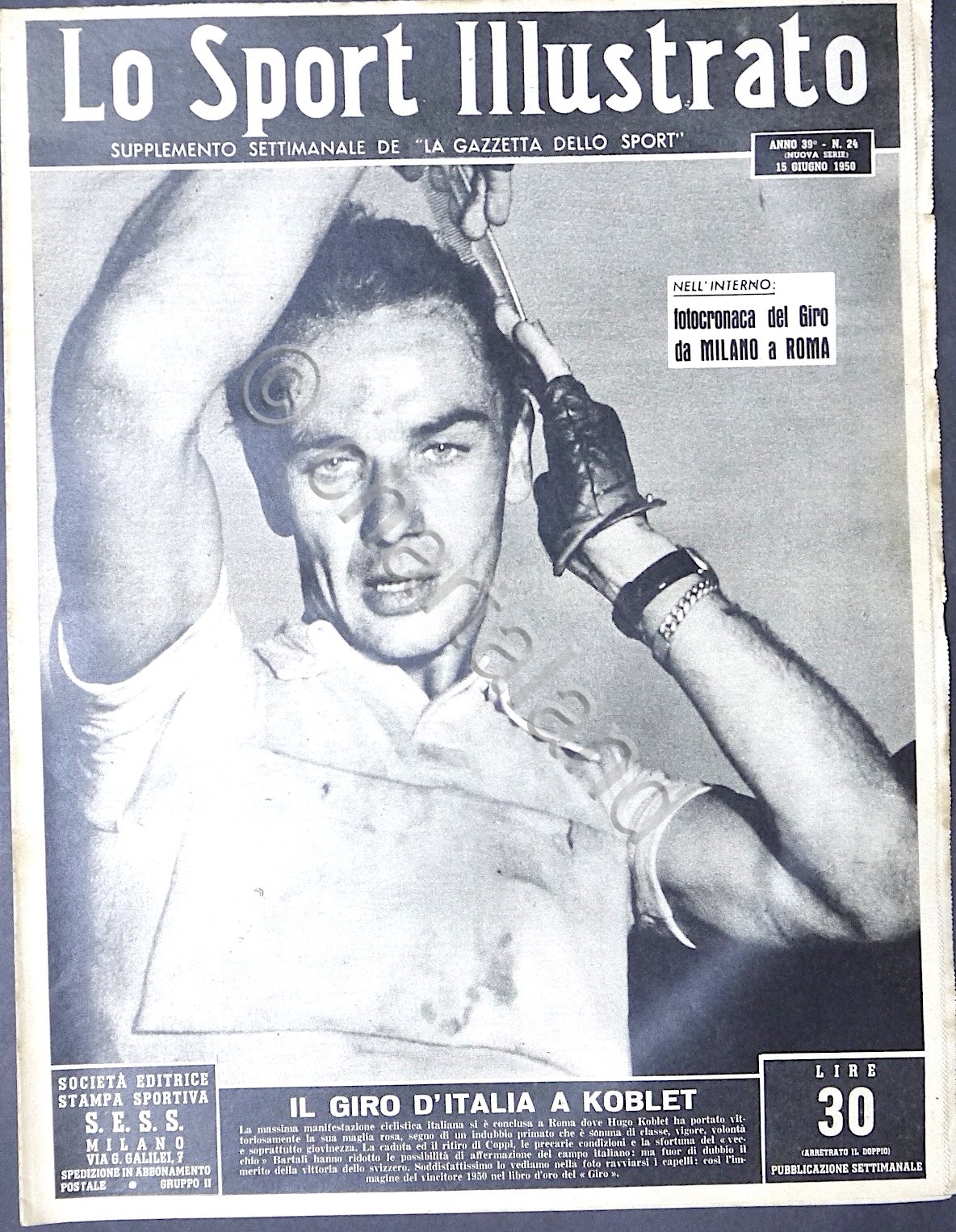 Lo Sport Illustrato N. 24 - 1950 - Koblet vince …