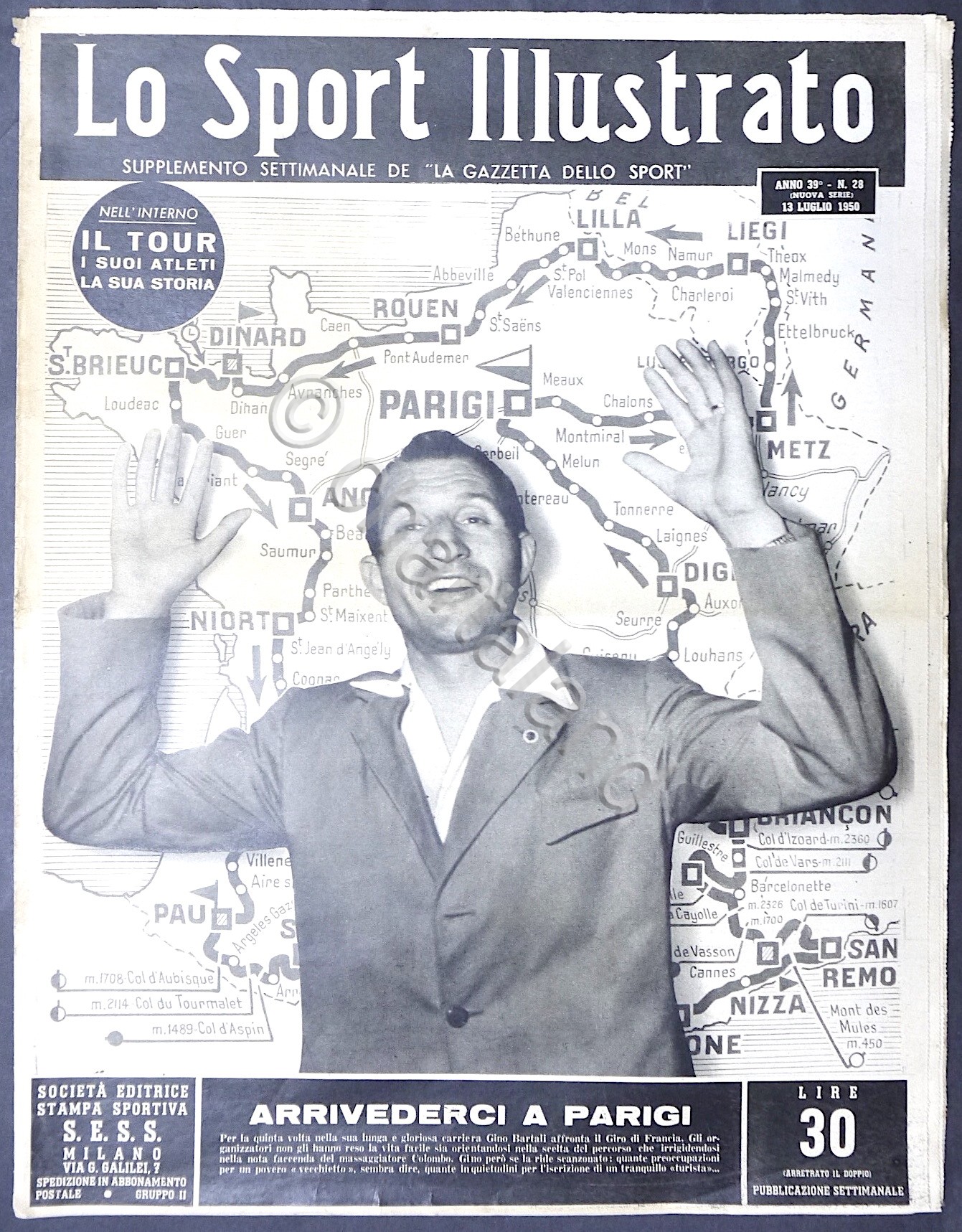 Lo Sport Illustrato N. 28 - 1950 - Ciclista Gino …
