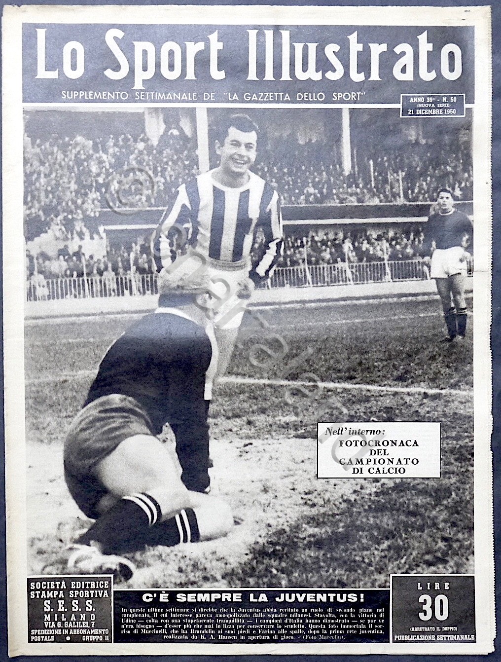 Lo Sport Illustrato N. 50 - 1950 - La Juventus …