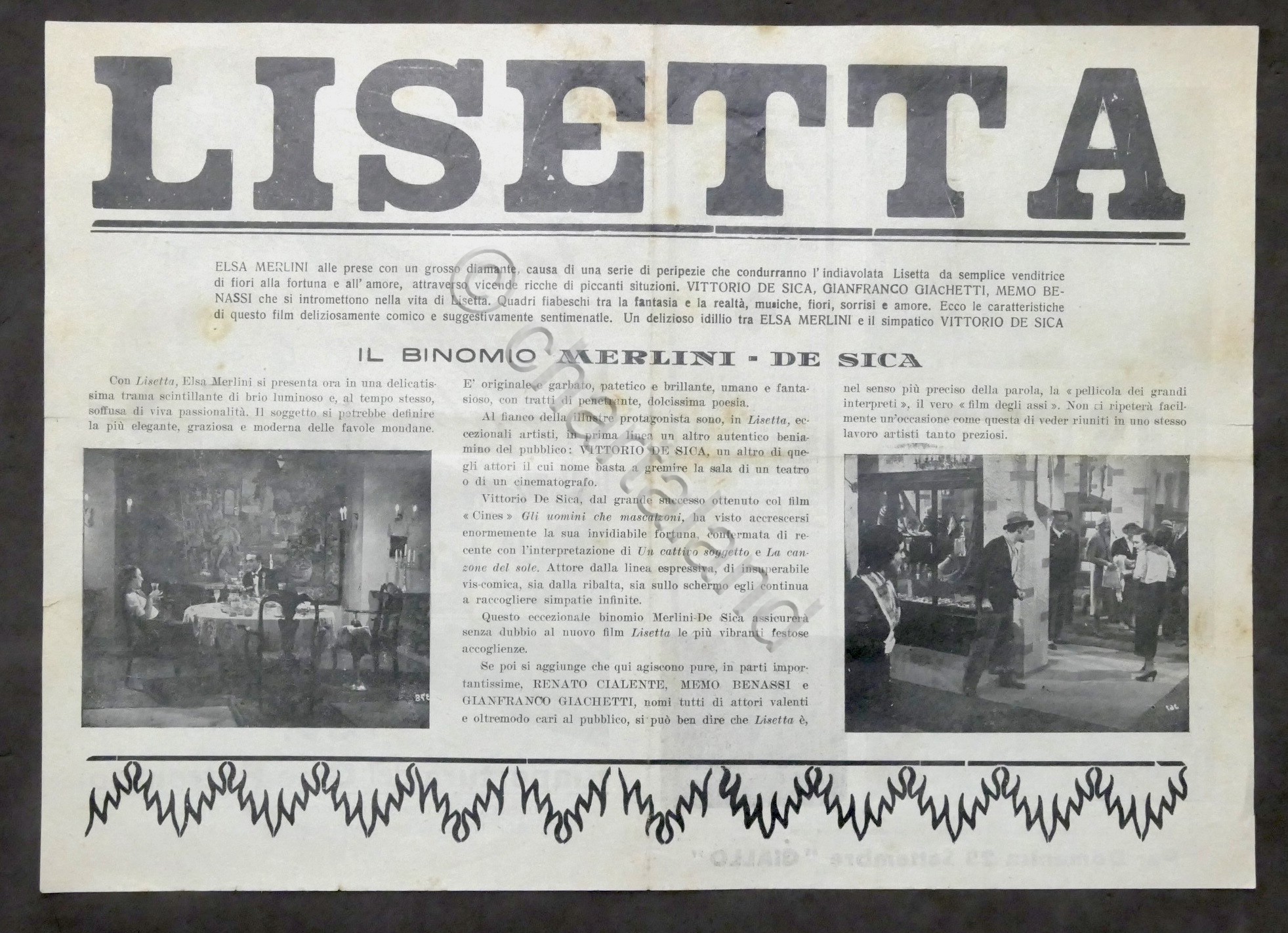 Locandina Cine Patronato di Thiene - Film : Lisetta con …