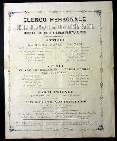 Locandina Repertorio Drammatica Compagnia Sarda Teatro