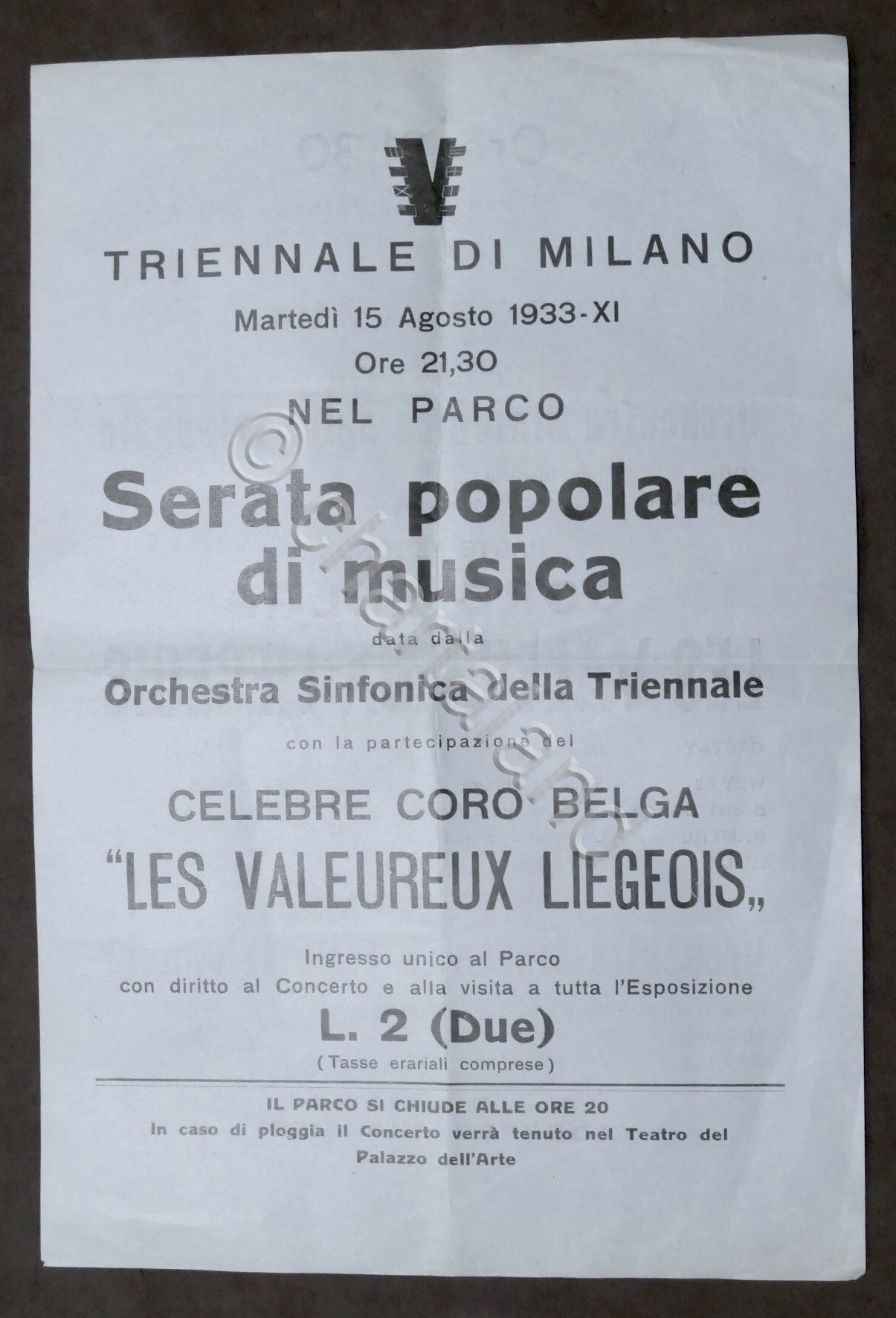 Locandina Triennale Milano - Serata Musica - Orchestra Sinfonica Triennale …