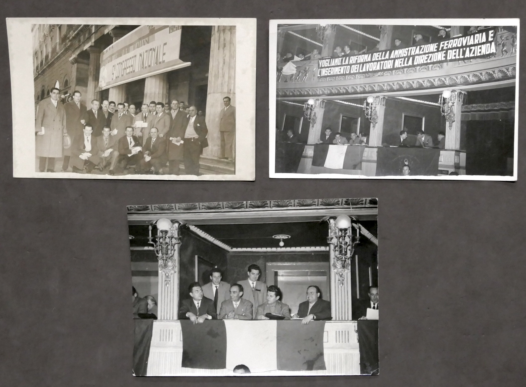 Lotto 3 fotografie Congresso Nazionale Ferrovieri - 1956
